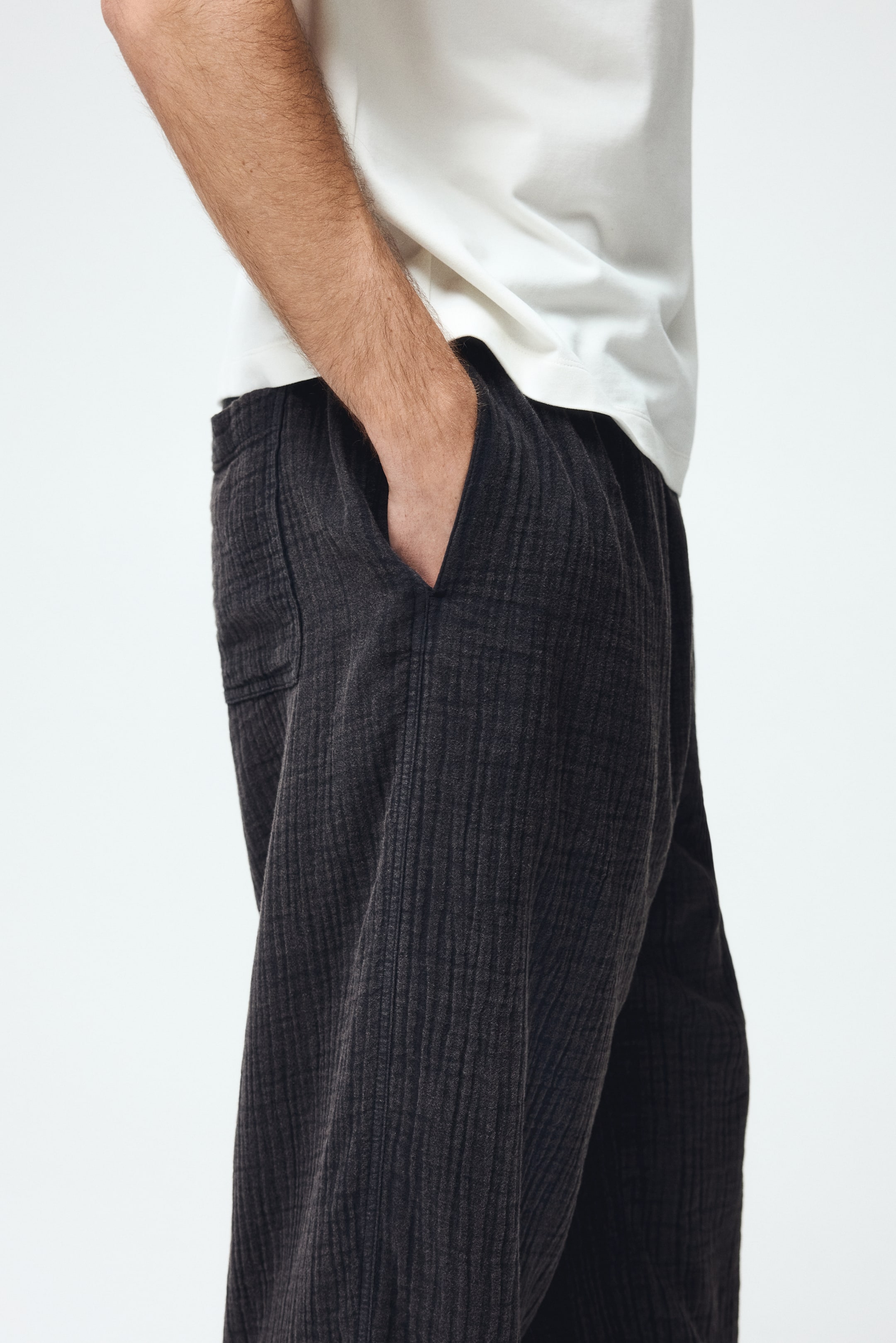 Pantalon ample en mousseline de coton