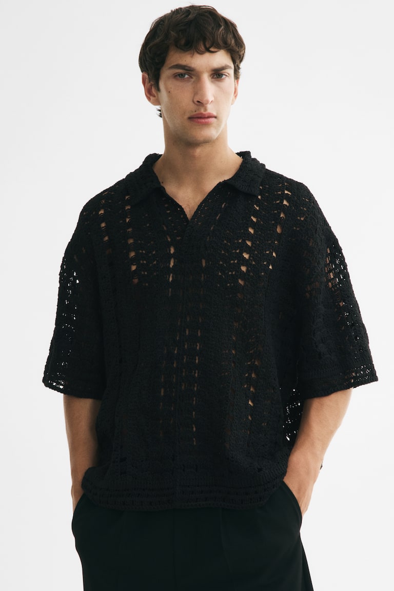 Polo majica heklanog izgleda Relaxed Fit