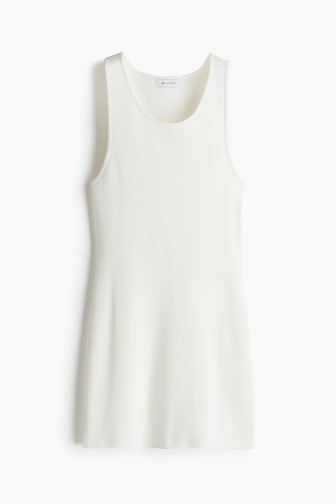 Long vest top - Biały/Ciemnobrązowy - 1