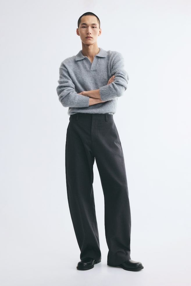Elegante Barrel-Hose in Loose Fit - Dunkelgrau - 1