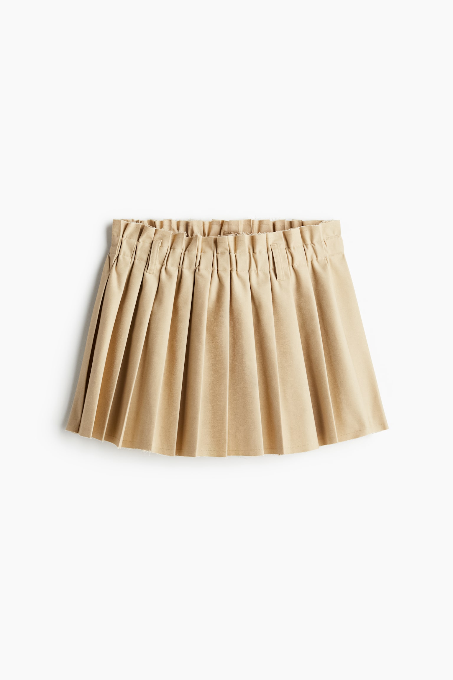 Pleated mini skirt - Beige/Black - 2