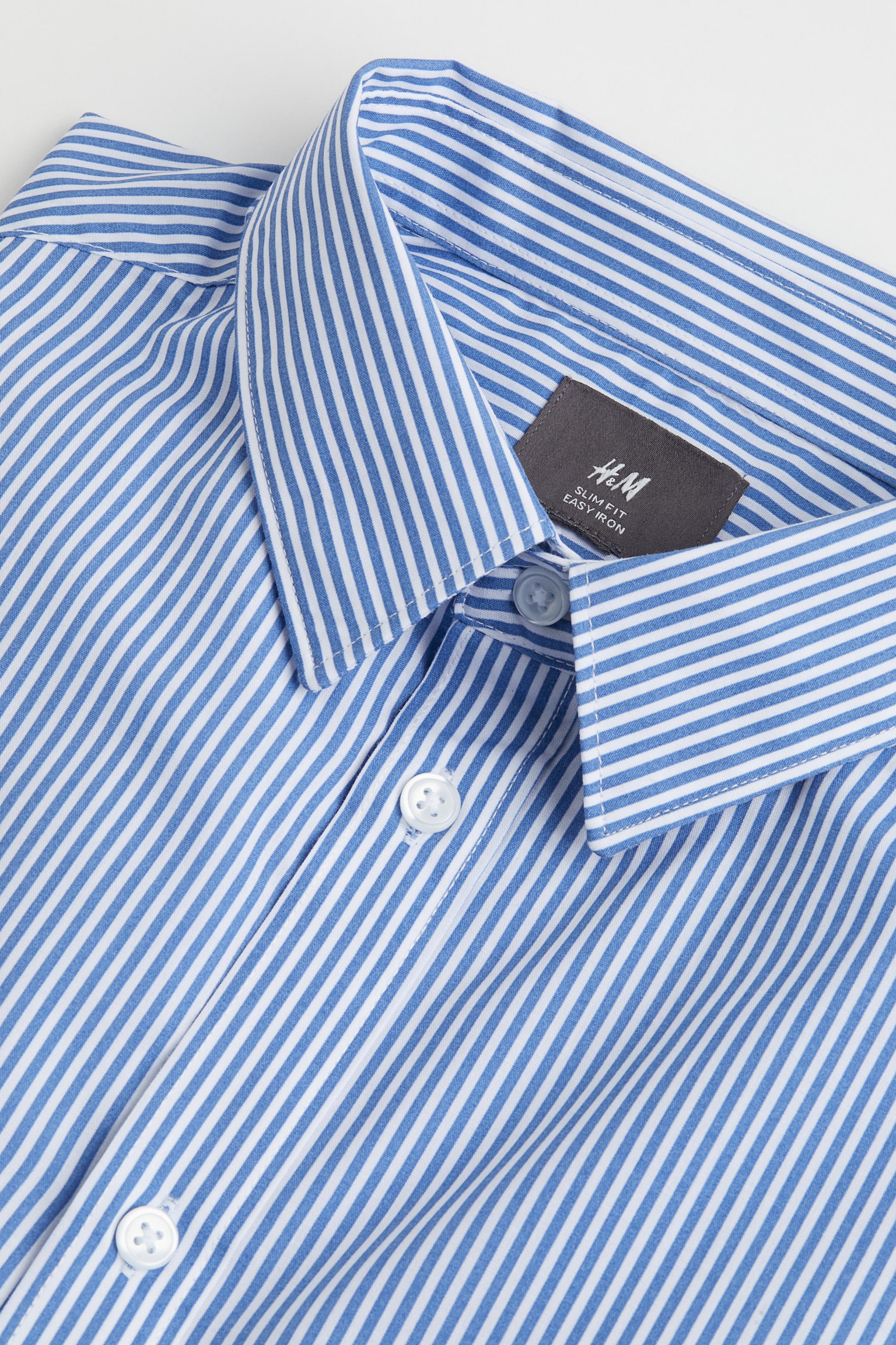 Slim Fit Easy Iron Shirt - Light blue/White stripe/White/White/Black spot/Black/Navy blue/Spot/Navy blue/Light blue/Stripe - 2