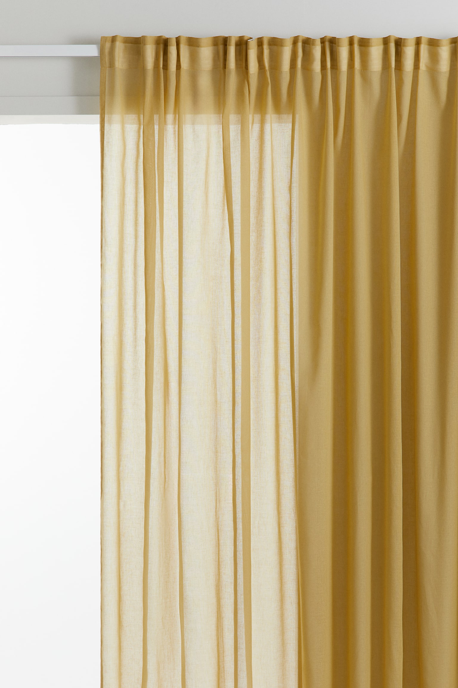 1-pack wide curtain length - Yellow/Greige/Light khaki green - 2