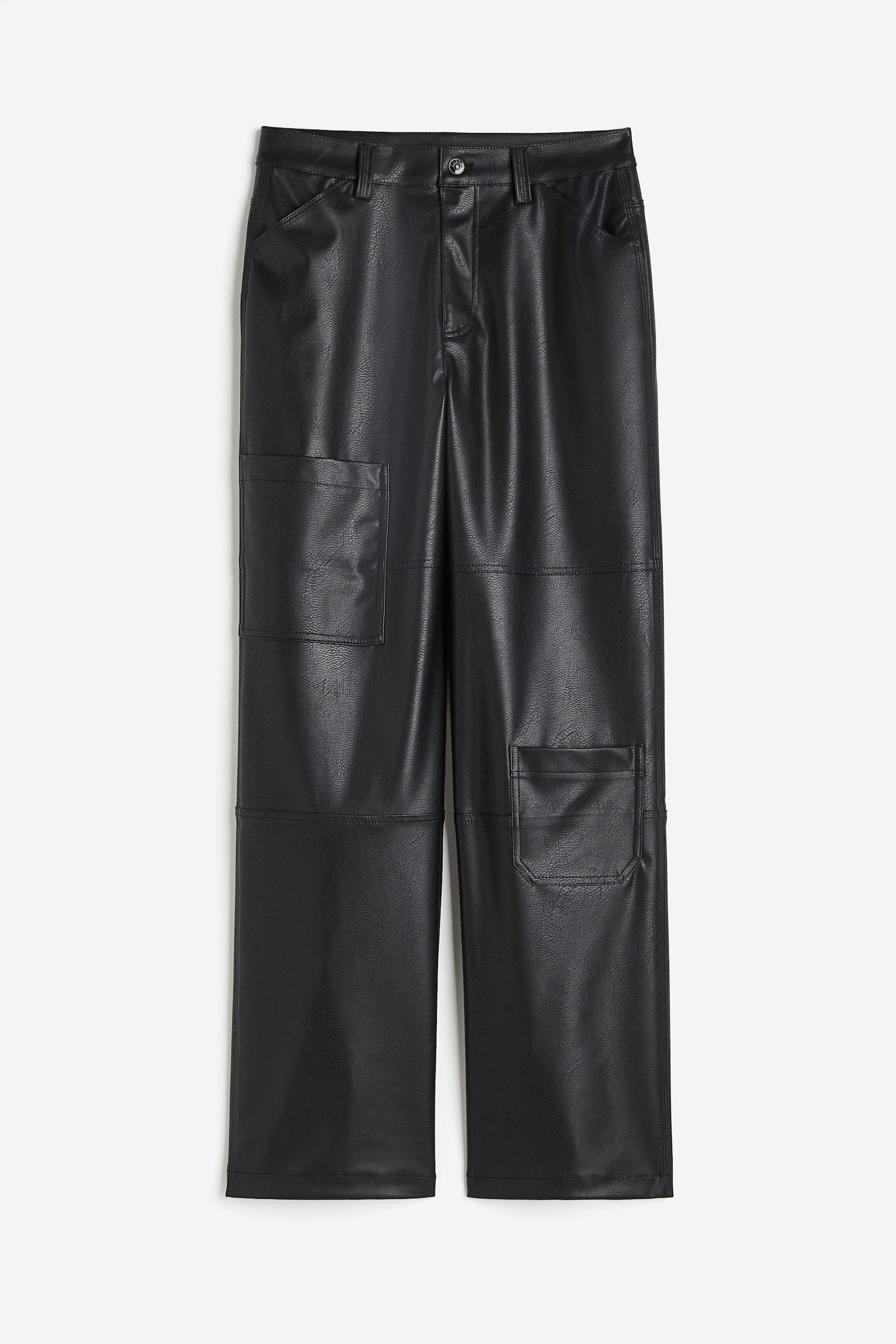 Denim cargo trousers - Black/Black - 1