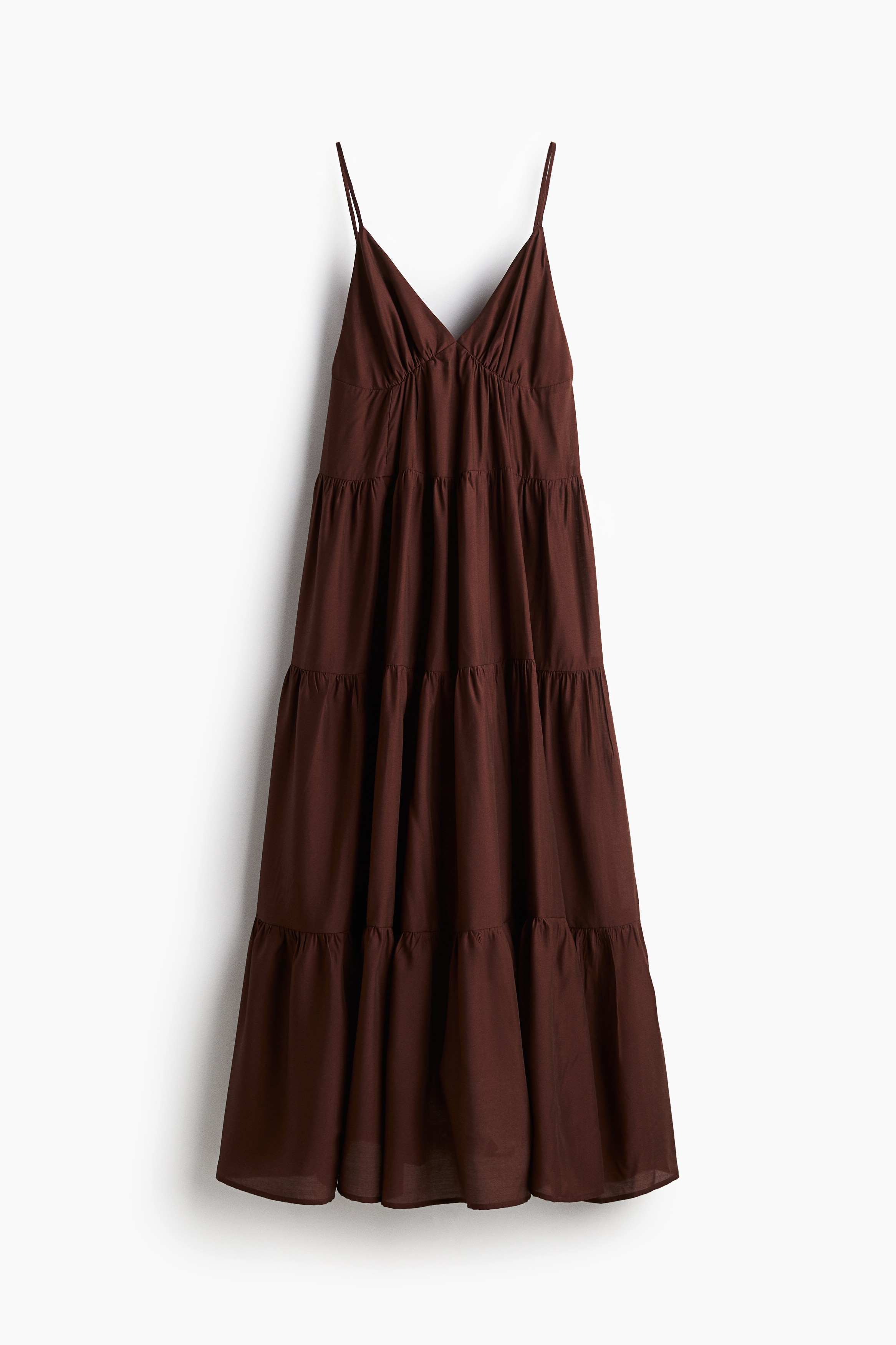 Μάξι φόρεμα με οριζόντιες ραφές με σούρες - Καφέ/Έντονο ροζ/Λευκό/φλοράλ