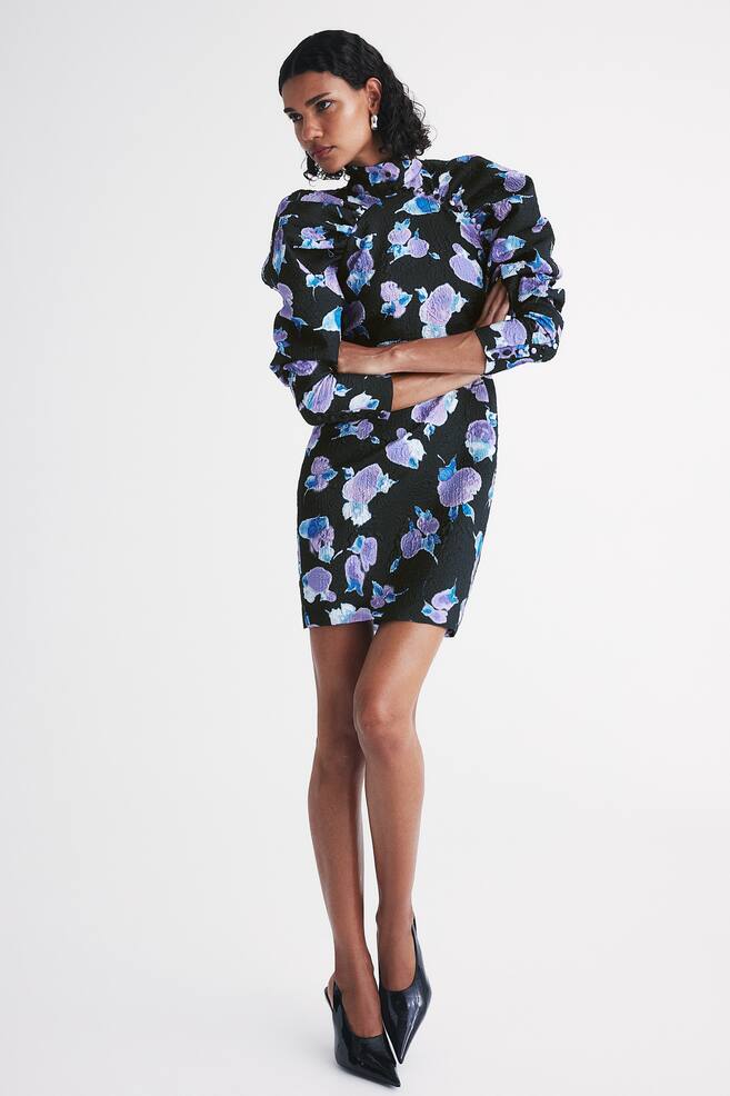 ROTATE x H&M Crinkle Raglan Dress - Blurry Flower Bougainvillea - 6
