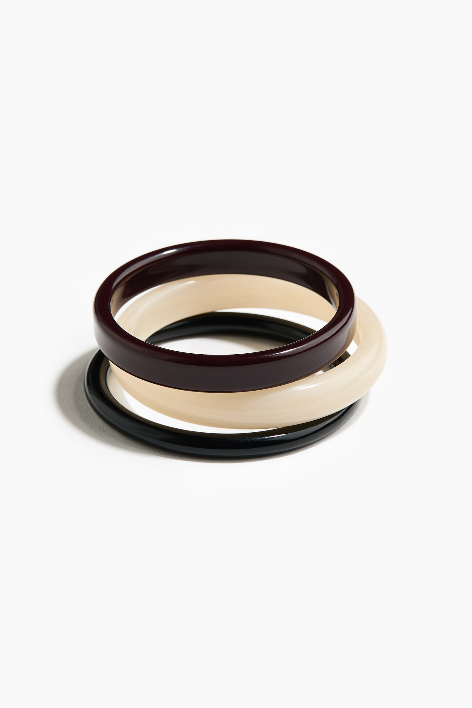 Pack de 3 brazaletes - Negro/Marrón oscuro/Crema