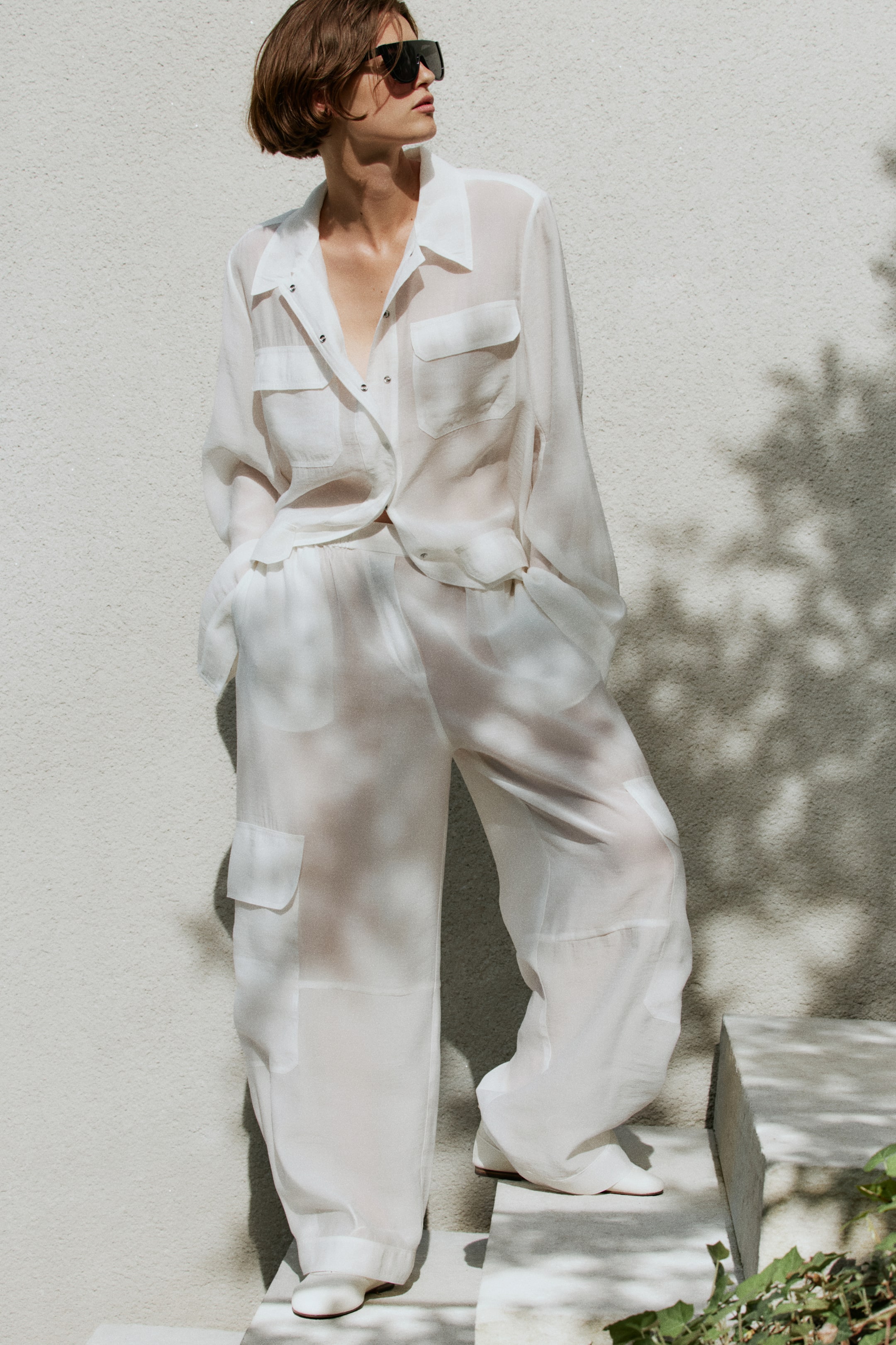 Pantalon cargo avec taille élastique
