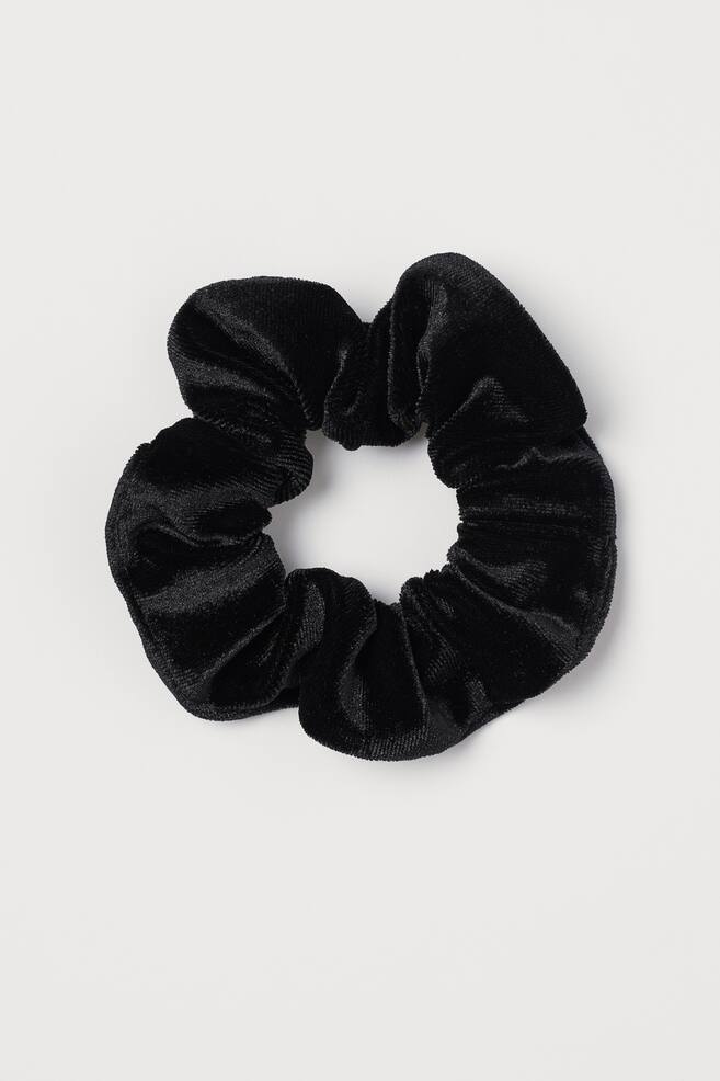Hårstrikk i velour - Sort - 1