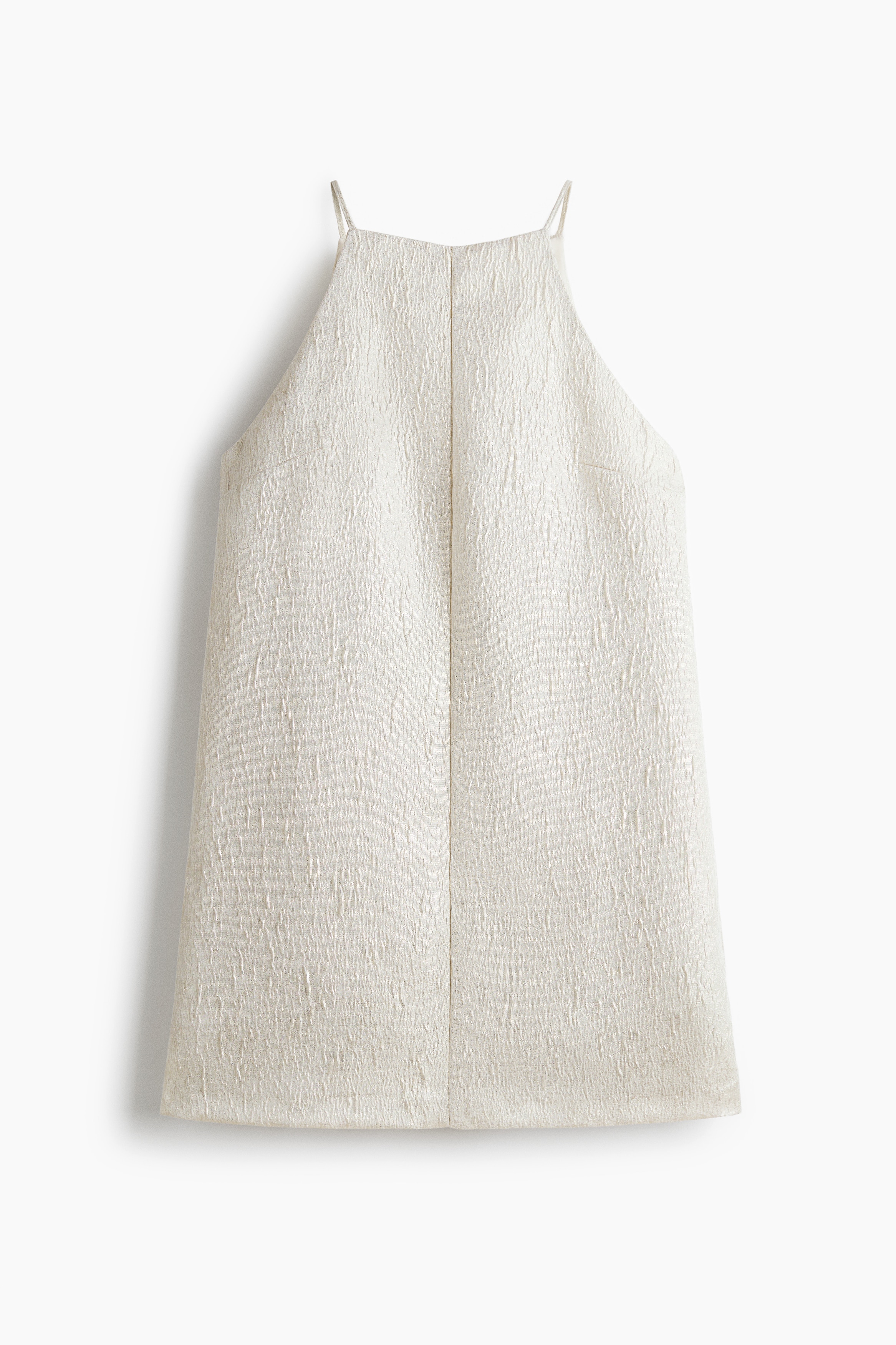 Textured Mini Dress - Light beige/Pale grey