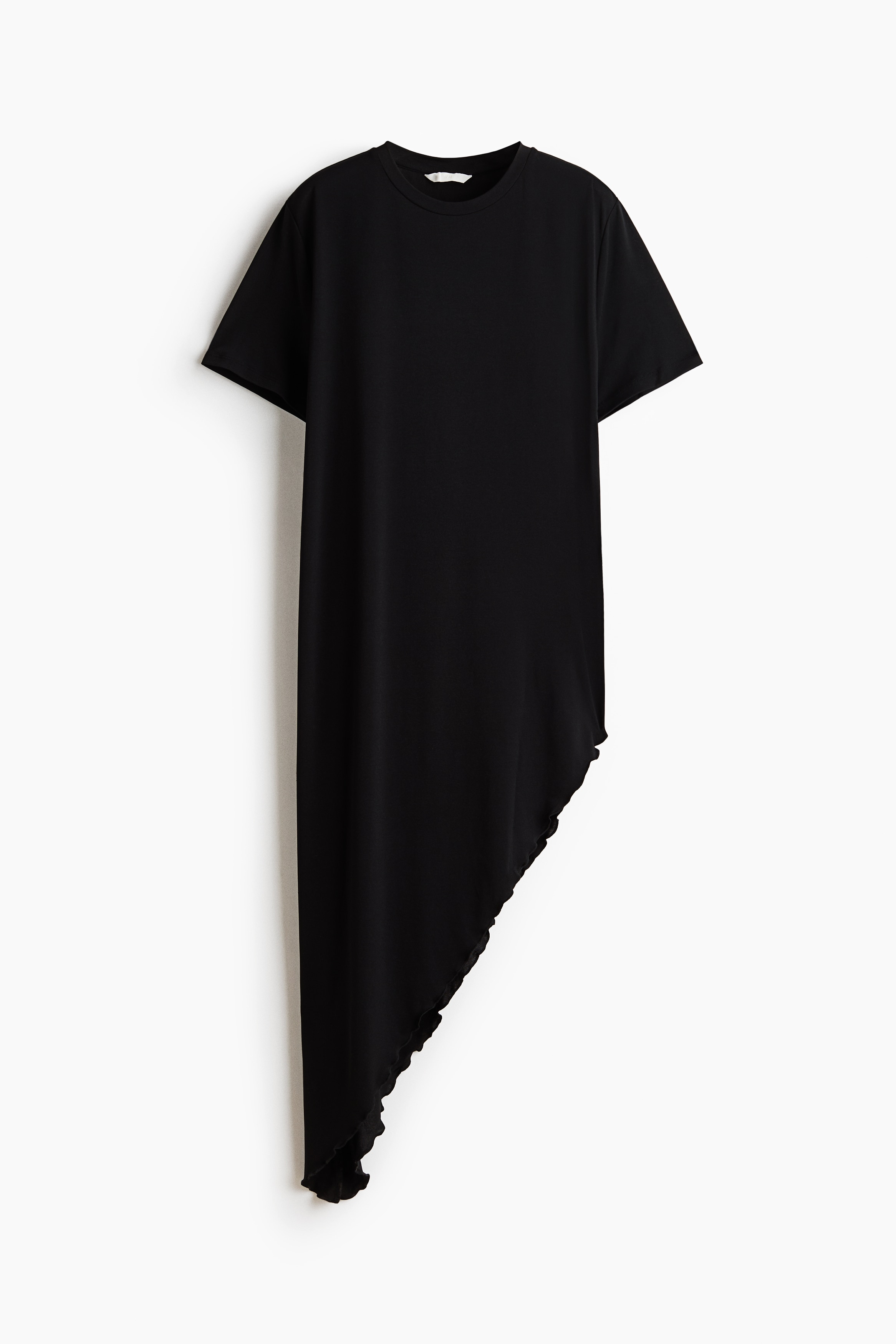Long asymmetric T-shirt - Black/Rust brown