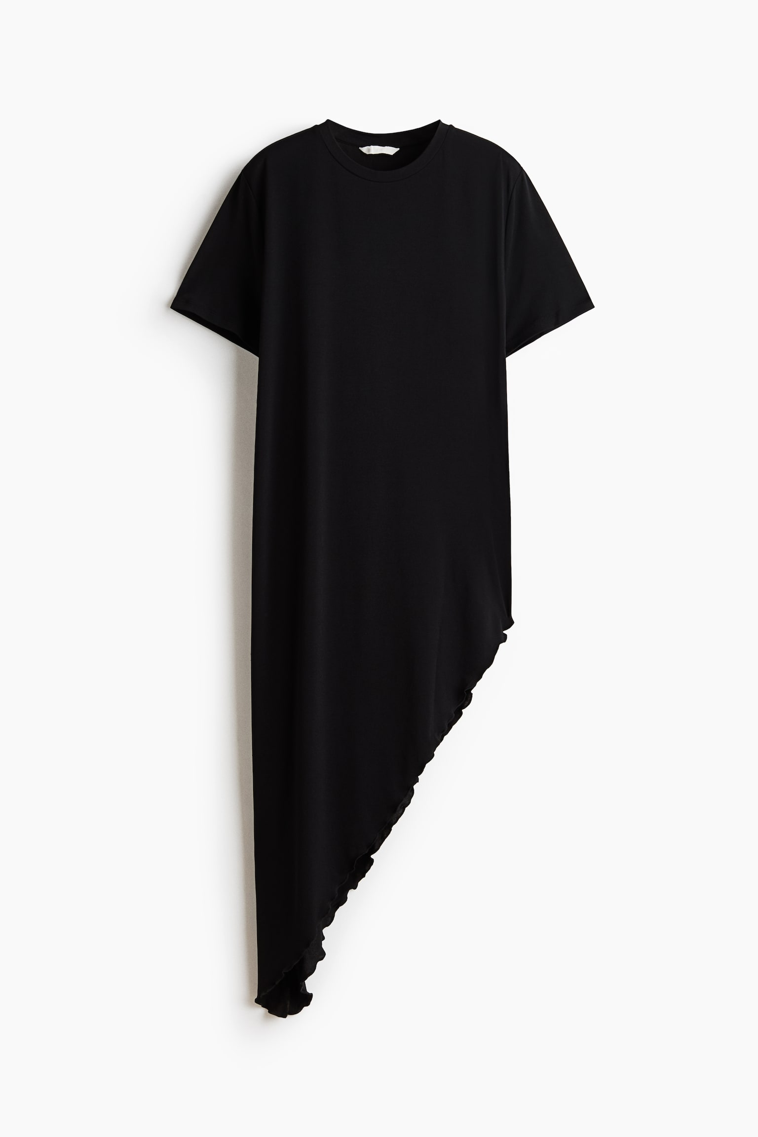 Long Asymmetric T-Shirt - Black/Rust brown - 1