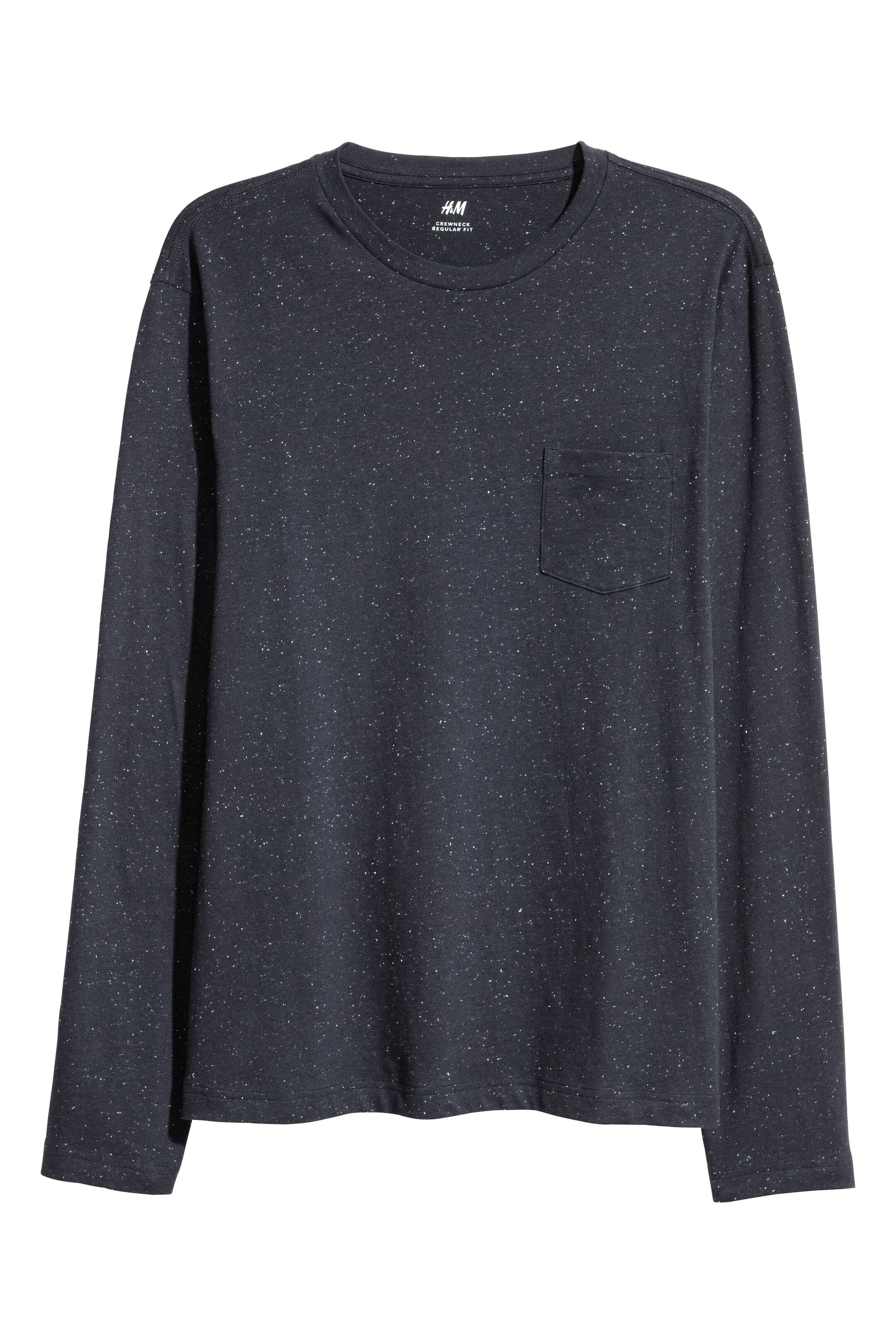 View larger image: Long-sleeved top - Dark blue - Men | H&M GB 1