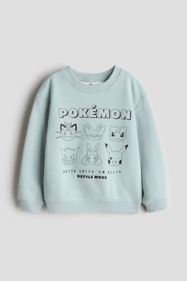 Sweatshirt med borstad insida och tryck