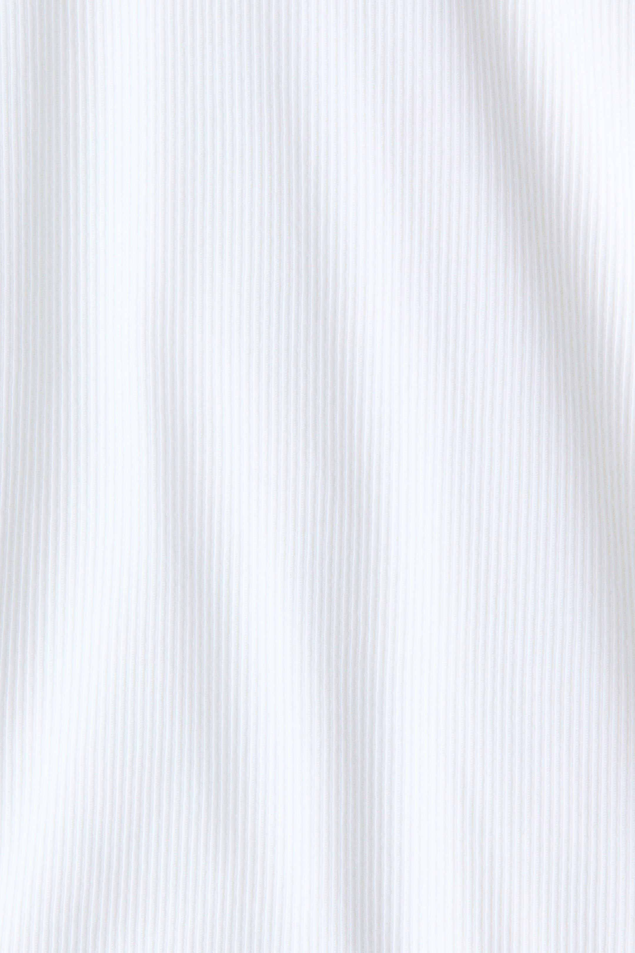 View larger image: Ribbed Cotton-Blend Top - White - Ladies | H&M US 2