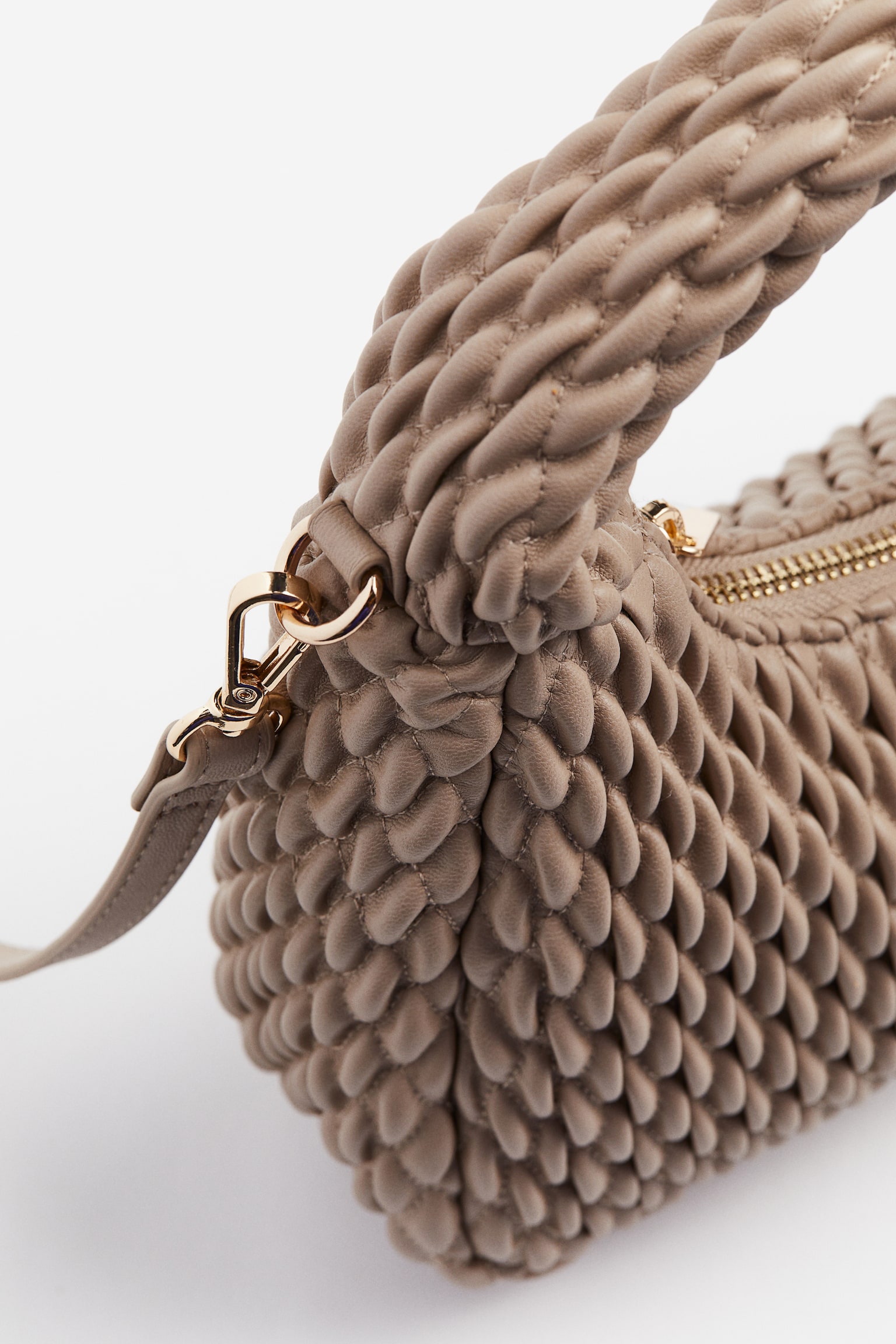 Quilted Crossbody Bag - Beige - 2