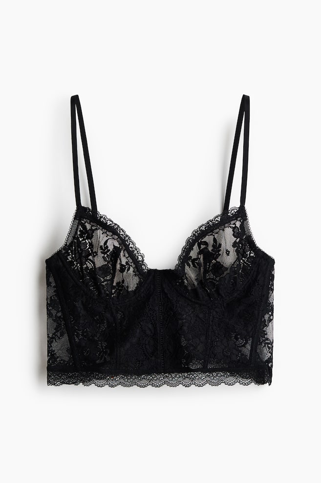 Lace bustier - Black - 1