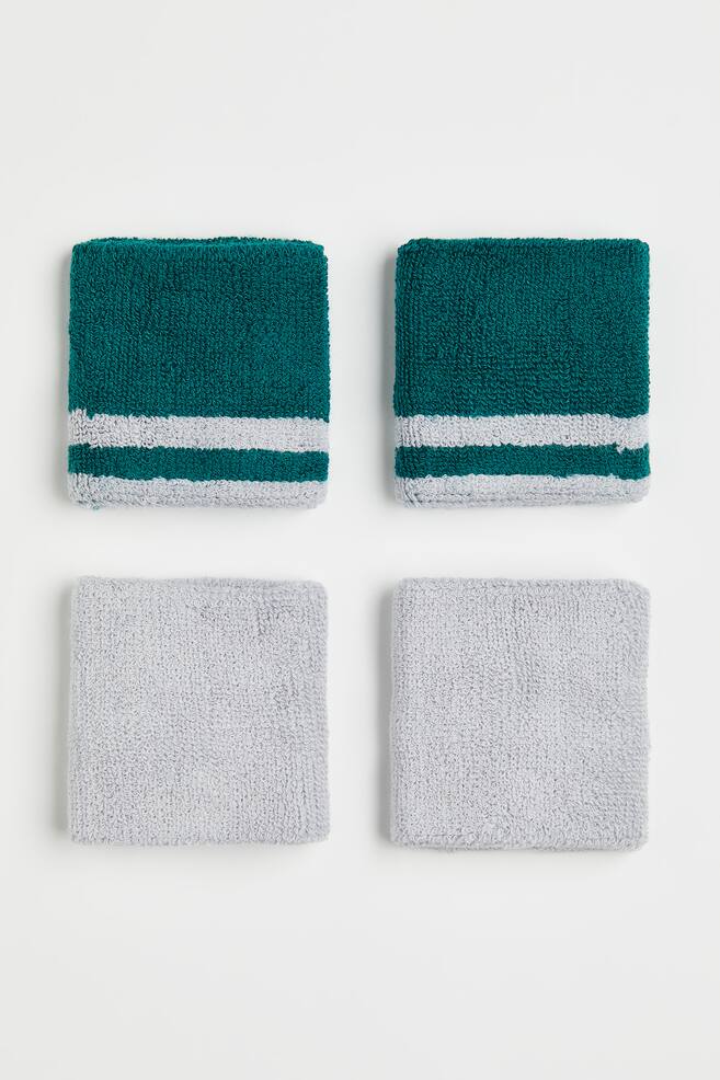 2-pack wrist sweatbands - Ocean green/Light grey - 1
