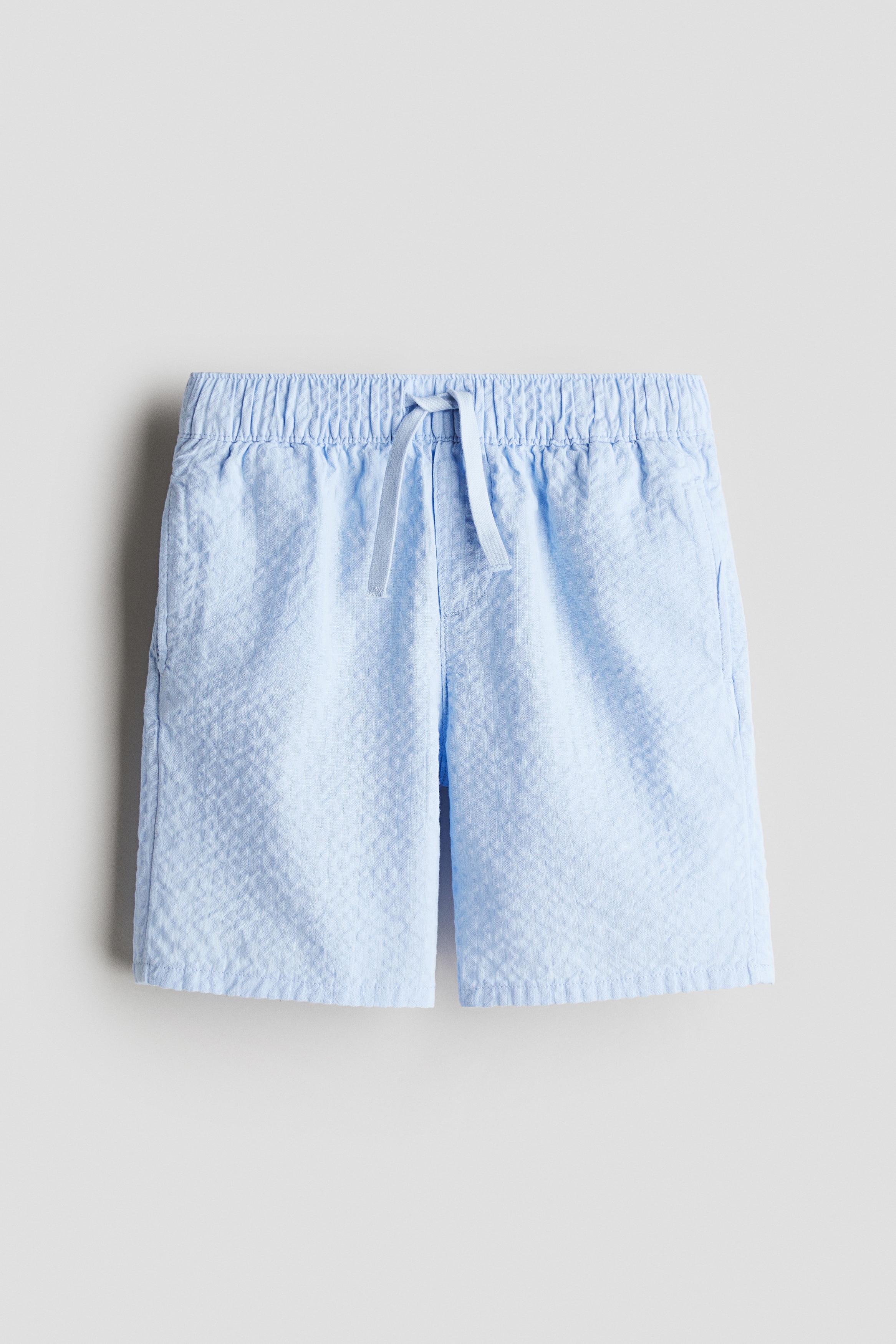 Shorts aus Baumwoll-Seersucker - Hellblau/Blau/Kariert/Marineblau
