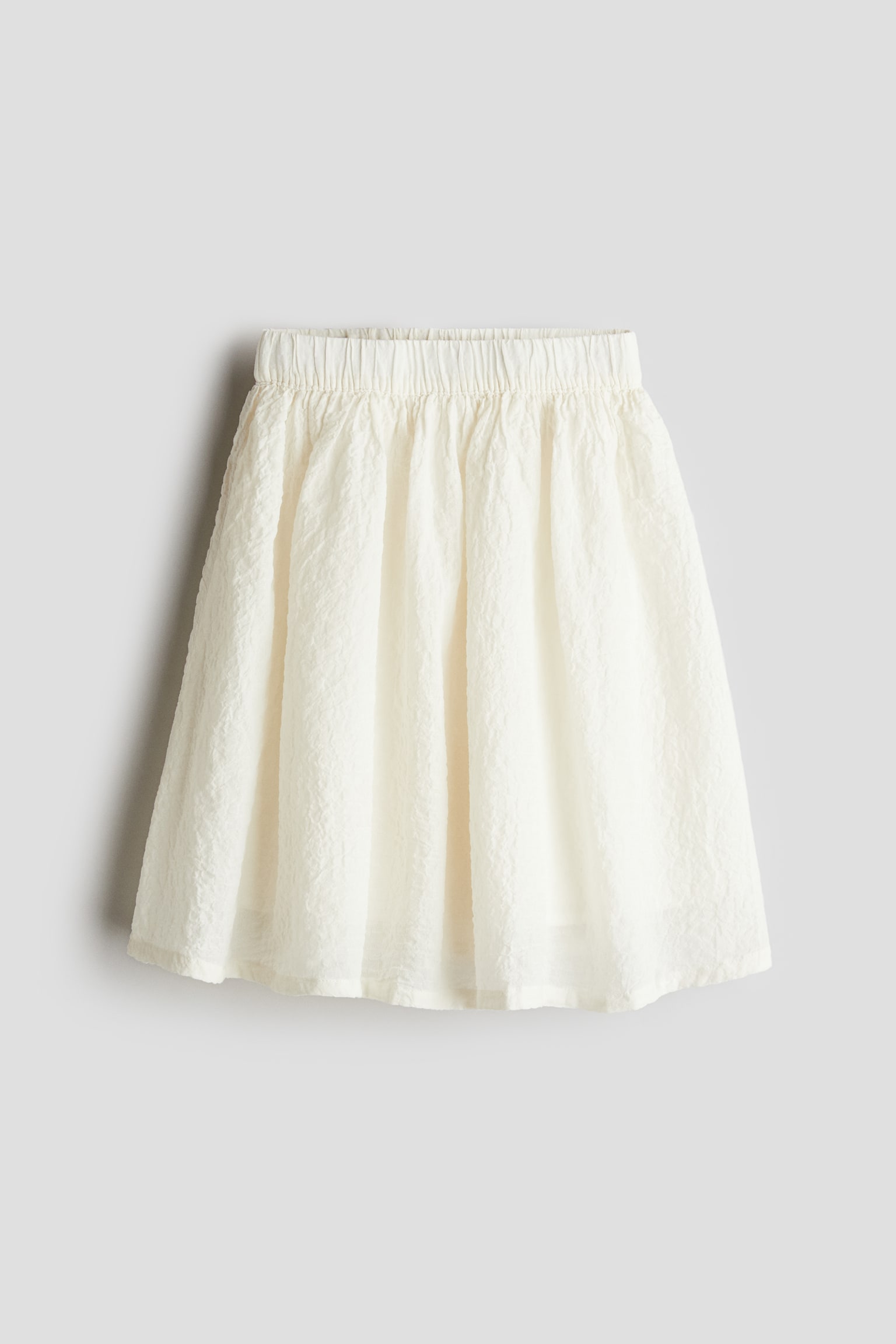 Cotton seersucker skirt - Cream - 1