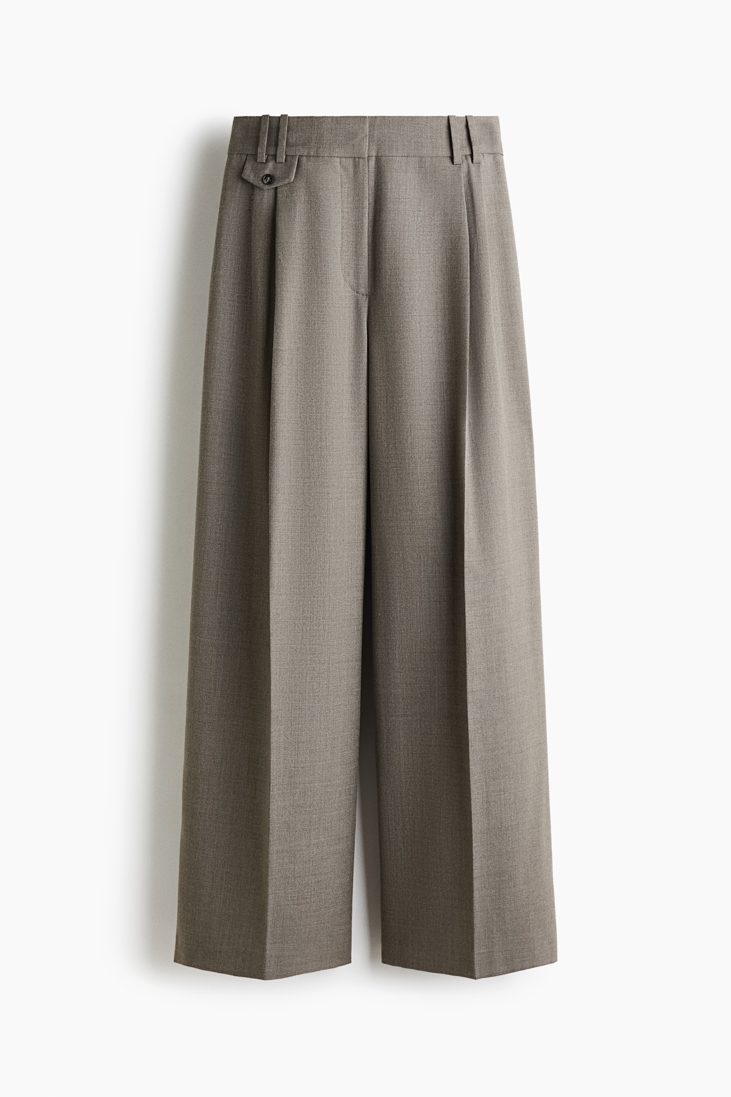 Wide tailored trousers - Greige/Black