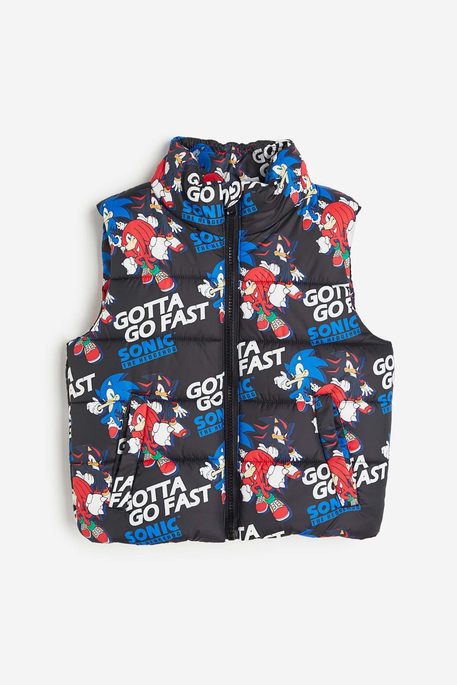 Print Puffer Vest - Black/Sonic the Hedgehog/Black/Spider-Man/Dark blue/Pokémon/Black/Marvel Comics - 1