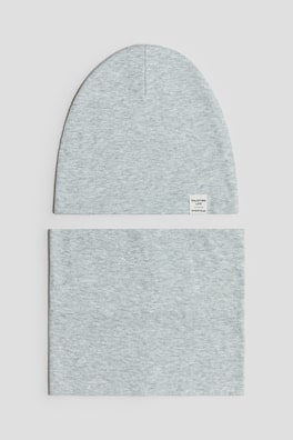 2-delat set med beanie och tubhalsduk