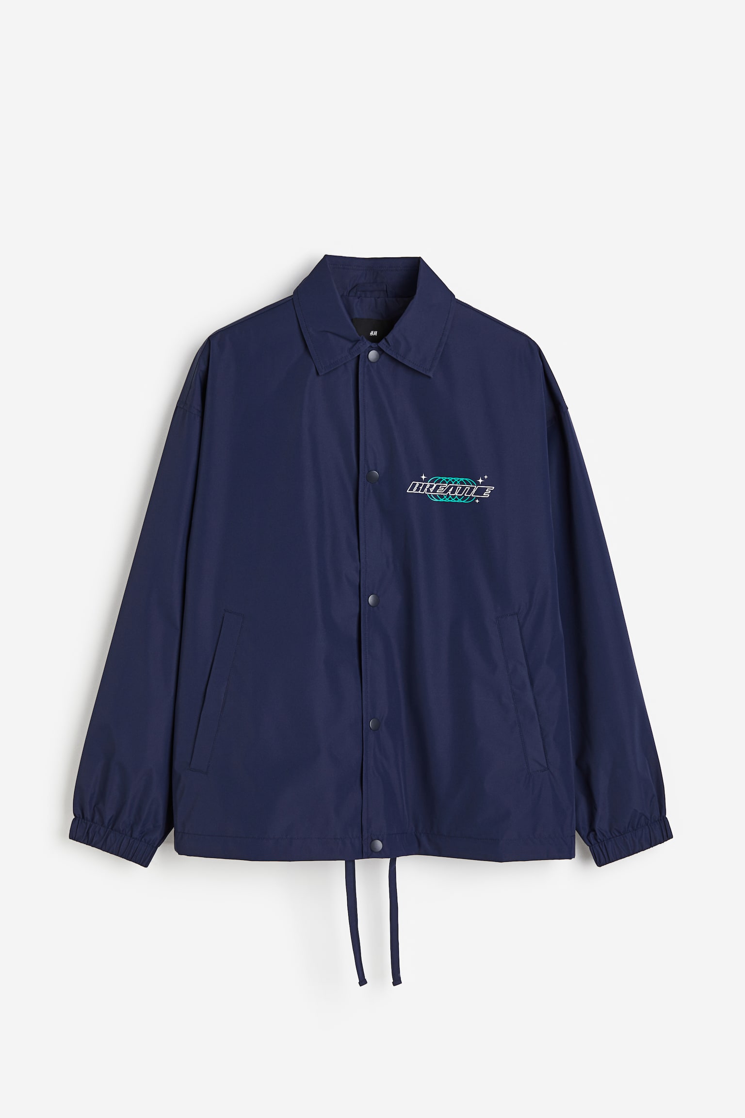 Loose Fit Water-repellent coach jacket - Dark blue/Breathe - 2