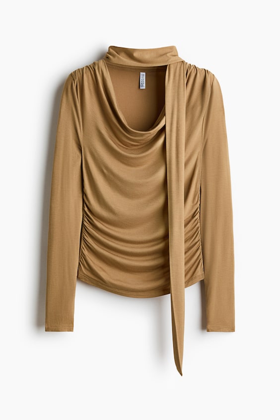 Женские топы H&M Draped Scarf-Detail Top