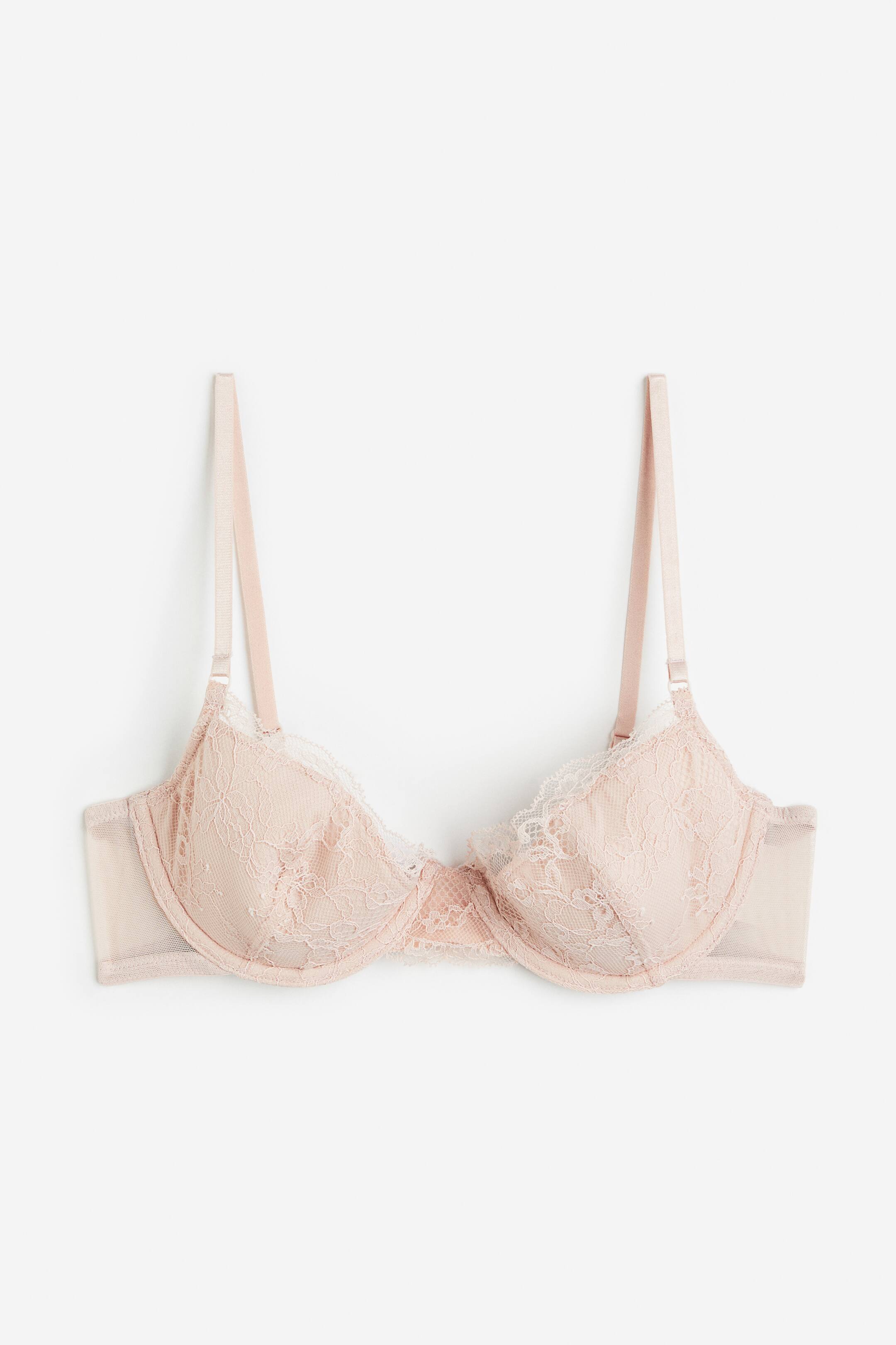 View larger image: Padded underwired lace bra - Powder pink - Ladies | H&M GB 1