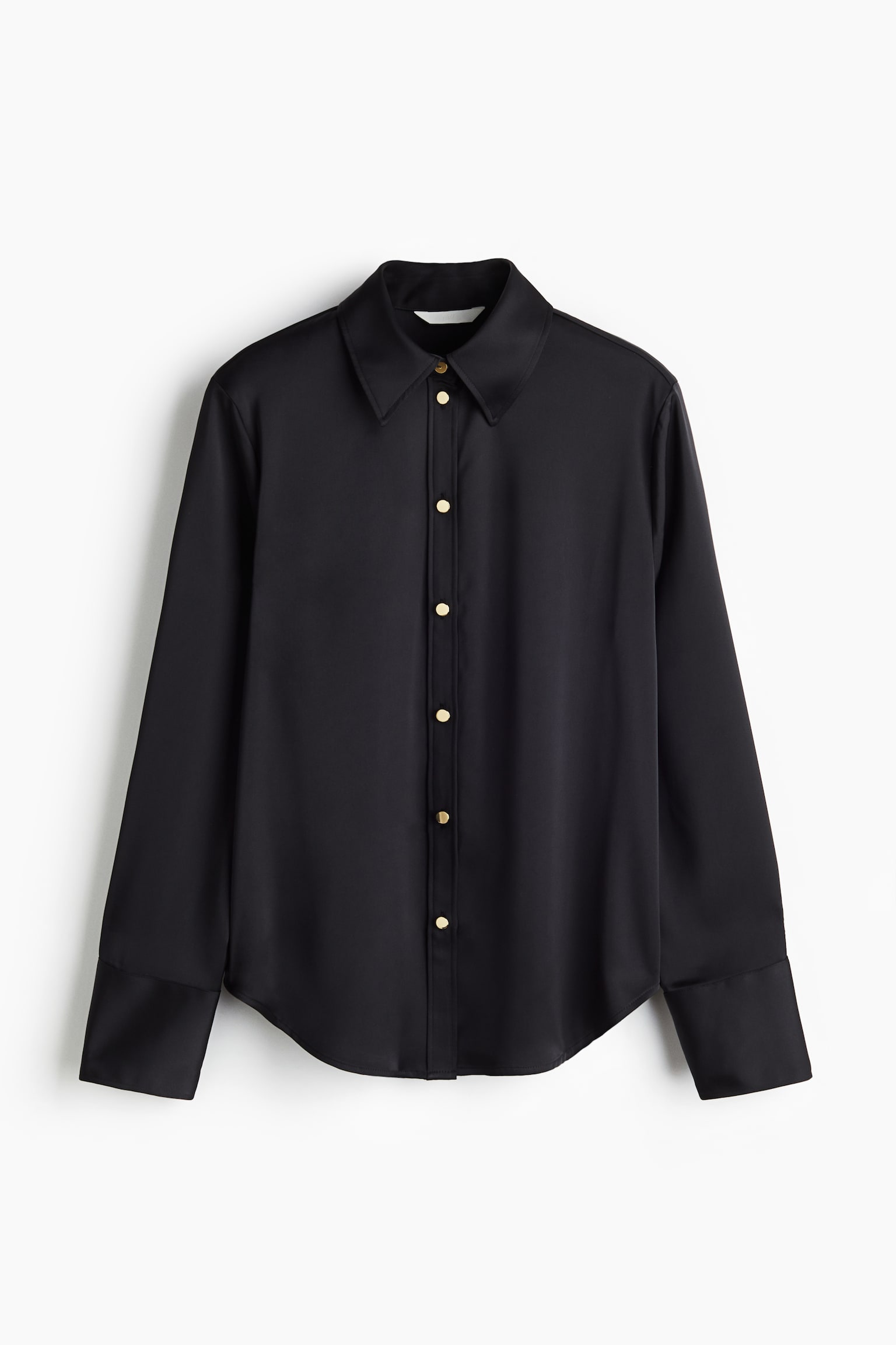 Satin shirt - Black/Light beige/Navy blue - 2