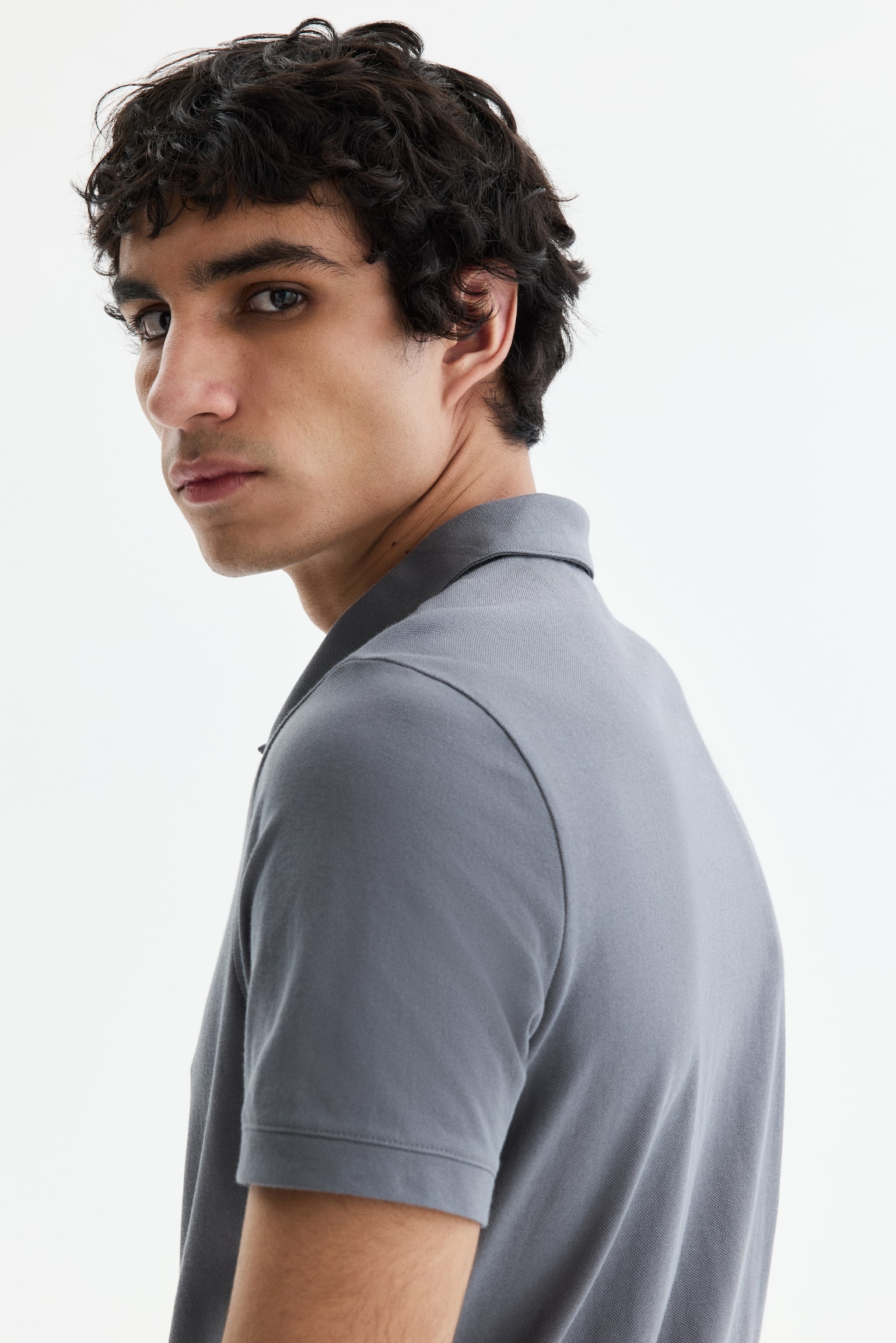 COOLMAX® Slim Fit Polo shirt - Grey/White/Black/Teal - 4