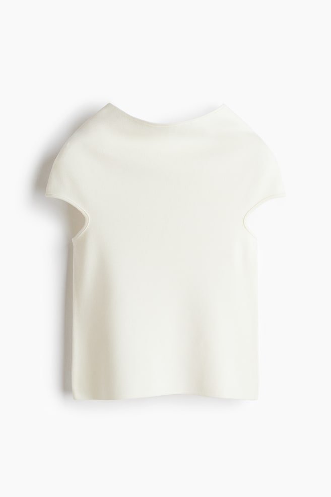 Mock Turtleneck Top - Cream/Dark khaki green/Black - 1