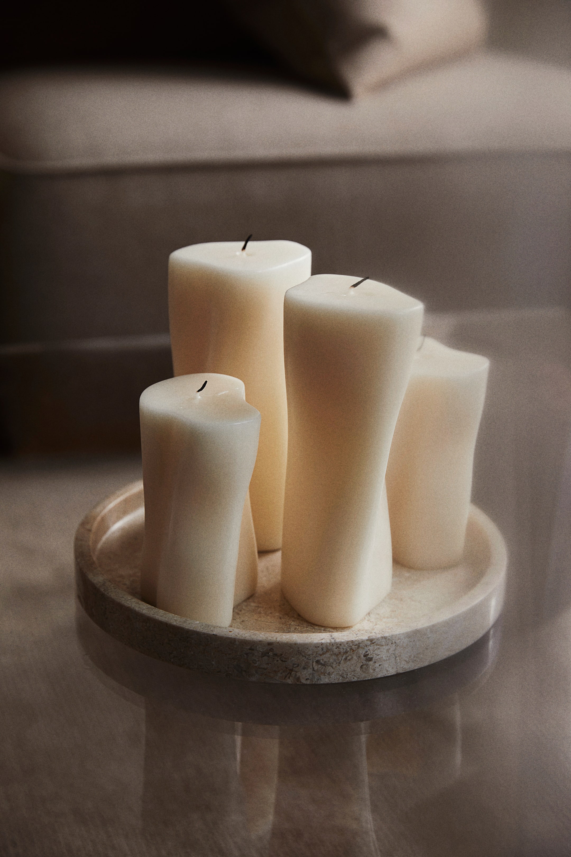 Tall Asymmetric Pillar Candle