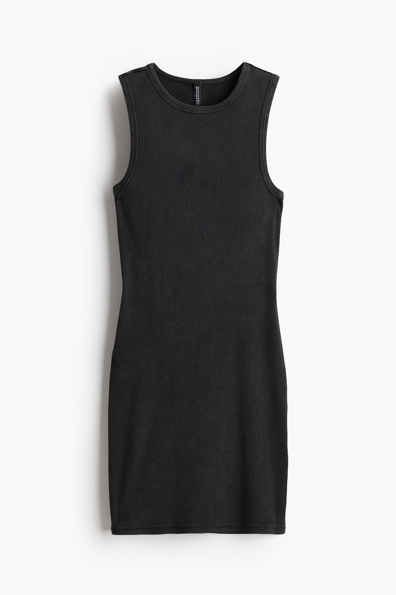Robe moulante côtelée - Noir/délavé - FEMME | H&M FR
