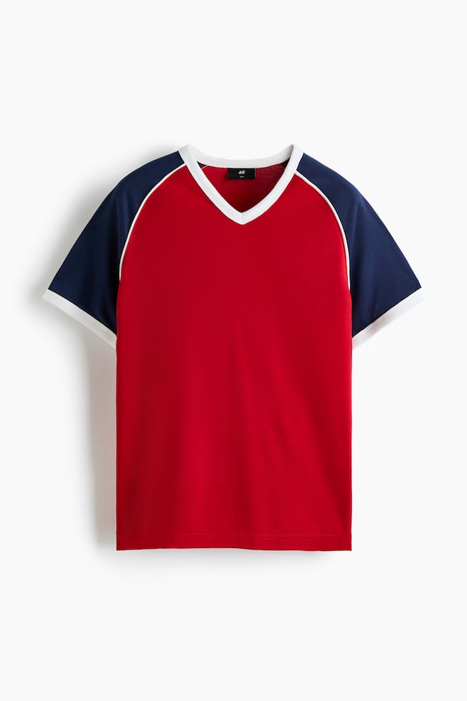 T-Shirt in Slim Fit - Rot/Colourblocking/Weiß/Colourblocking - 1