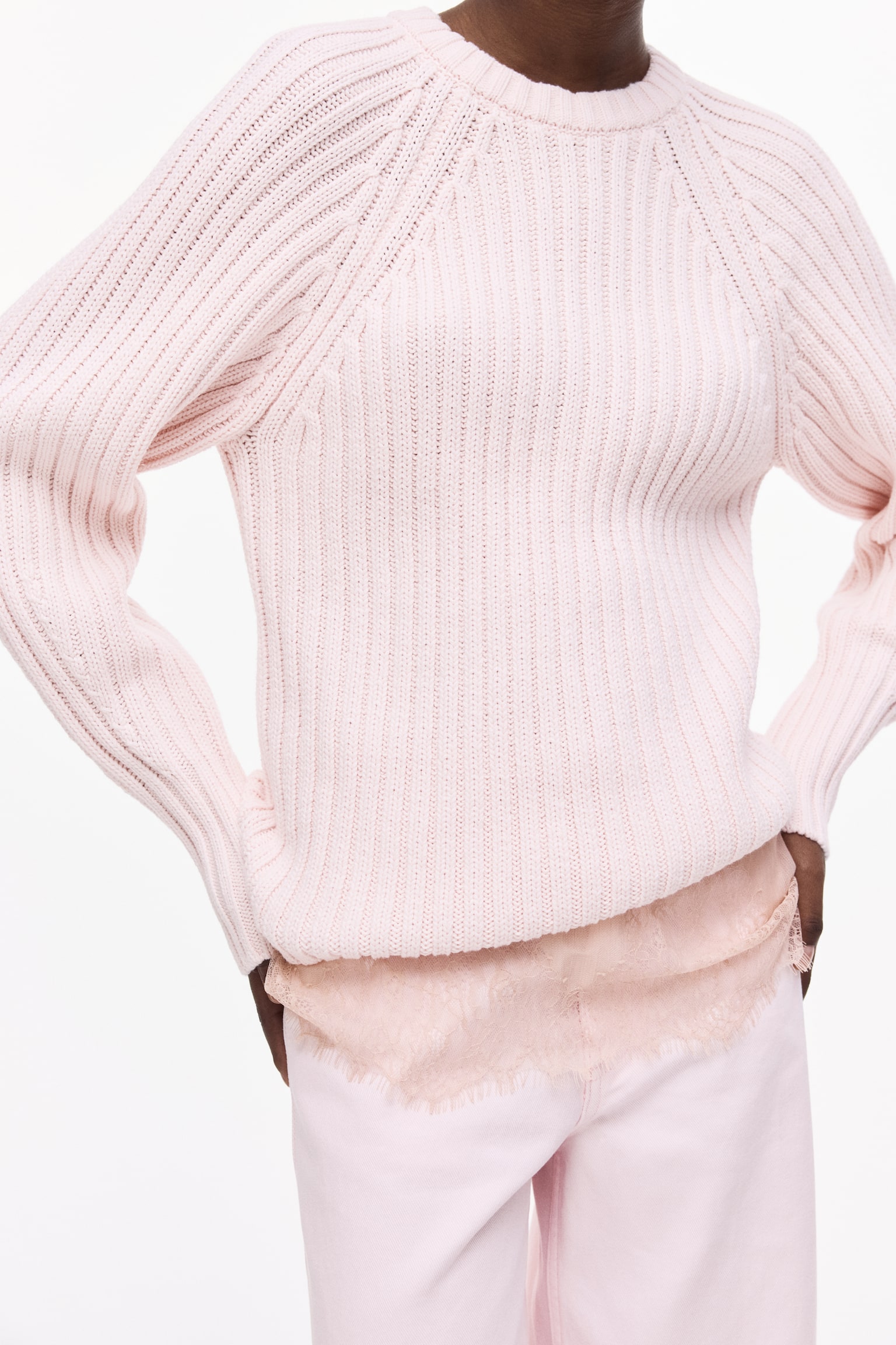 Rib-knit jumper - Light pink/Light beige/Light blue/Bright red - 4