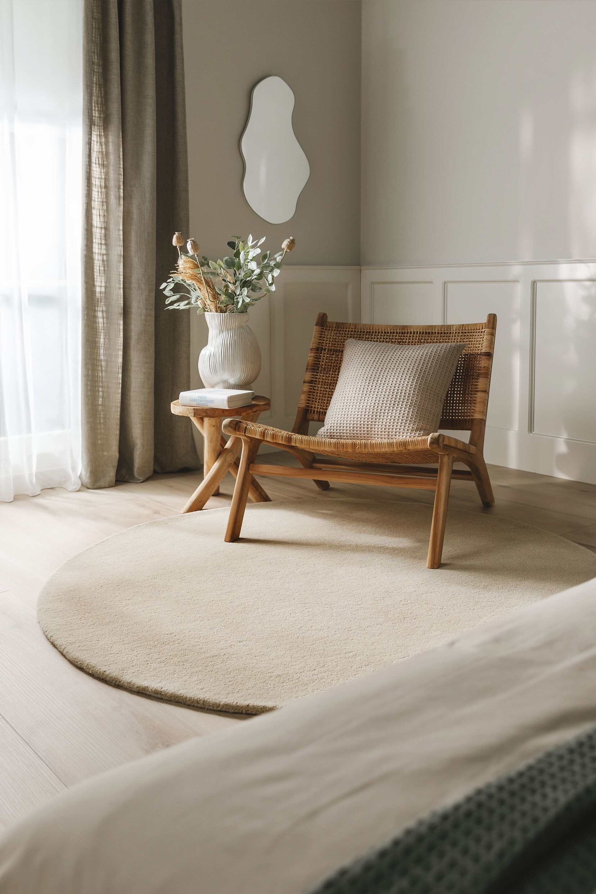 Tapete De Lã Bent - Creme/Verde