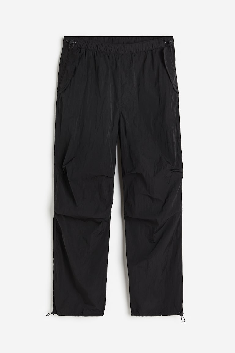 Loose Fit Nylon Parachute Pants - Black - Men | H&M US 