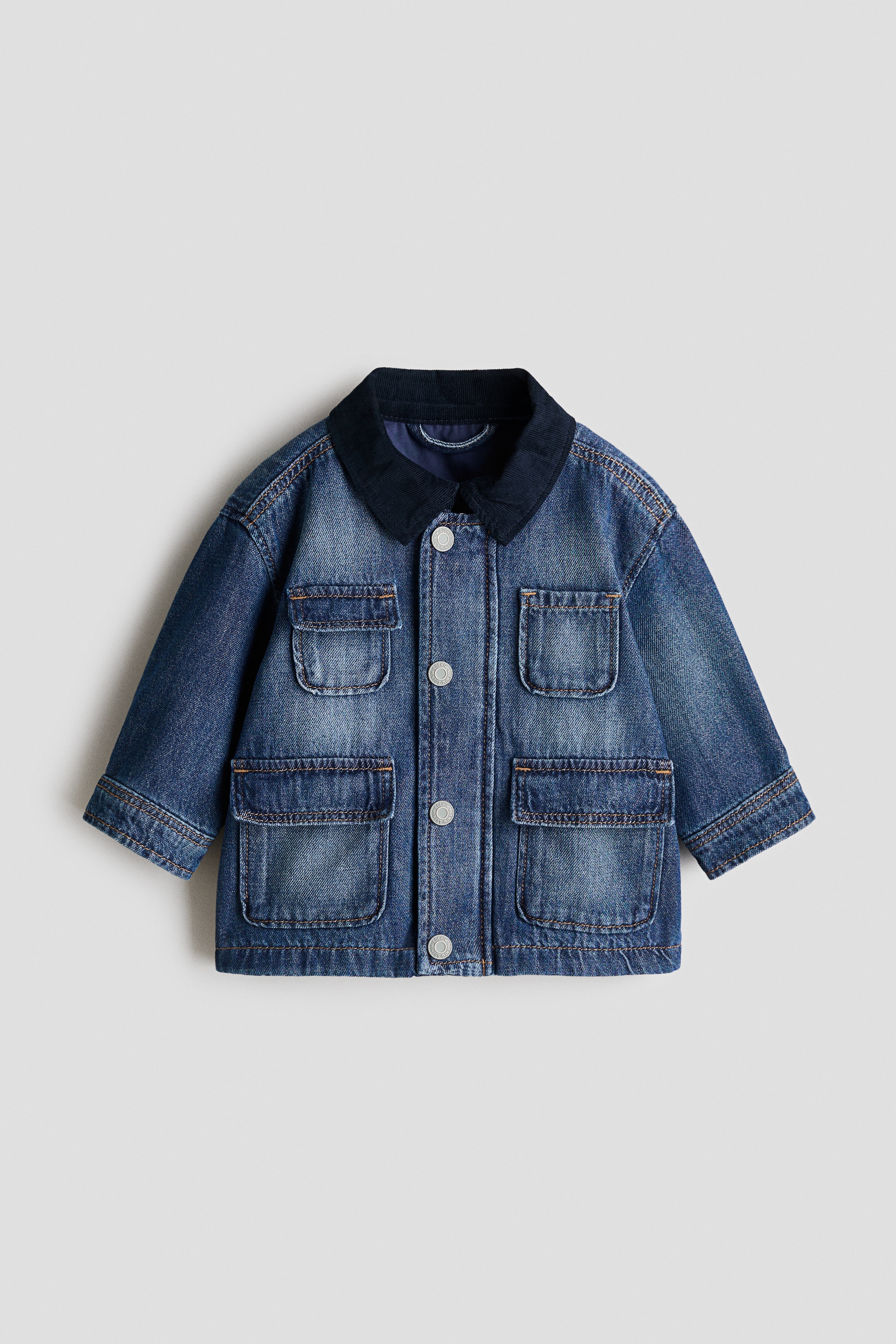H & M - Jeansjacke mit Cordkragen - Blau - Kinder