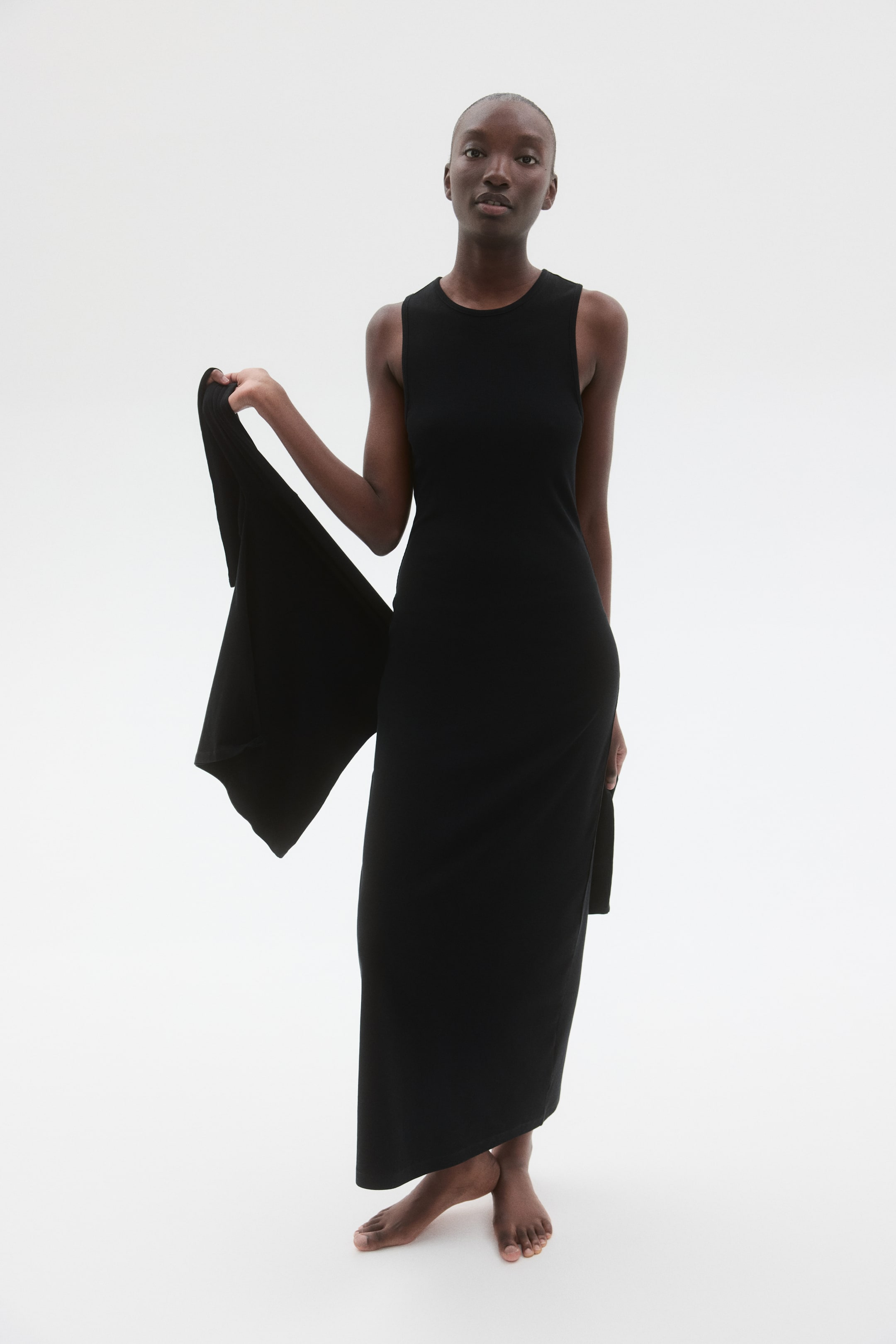 Rib-Knit Maxi Dress