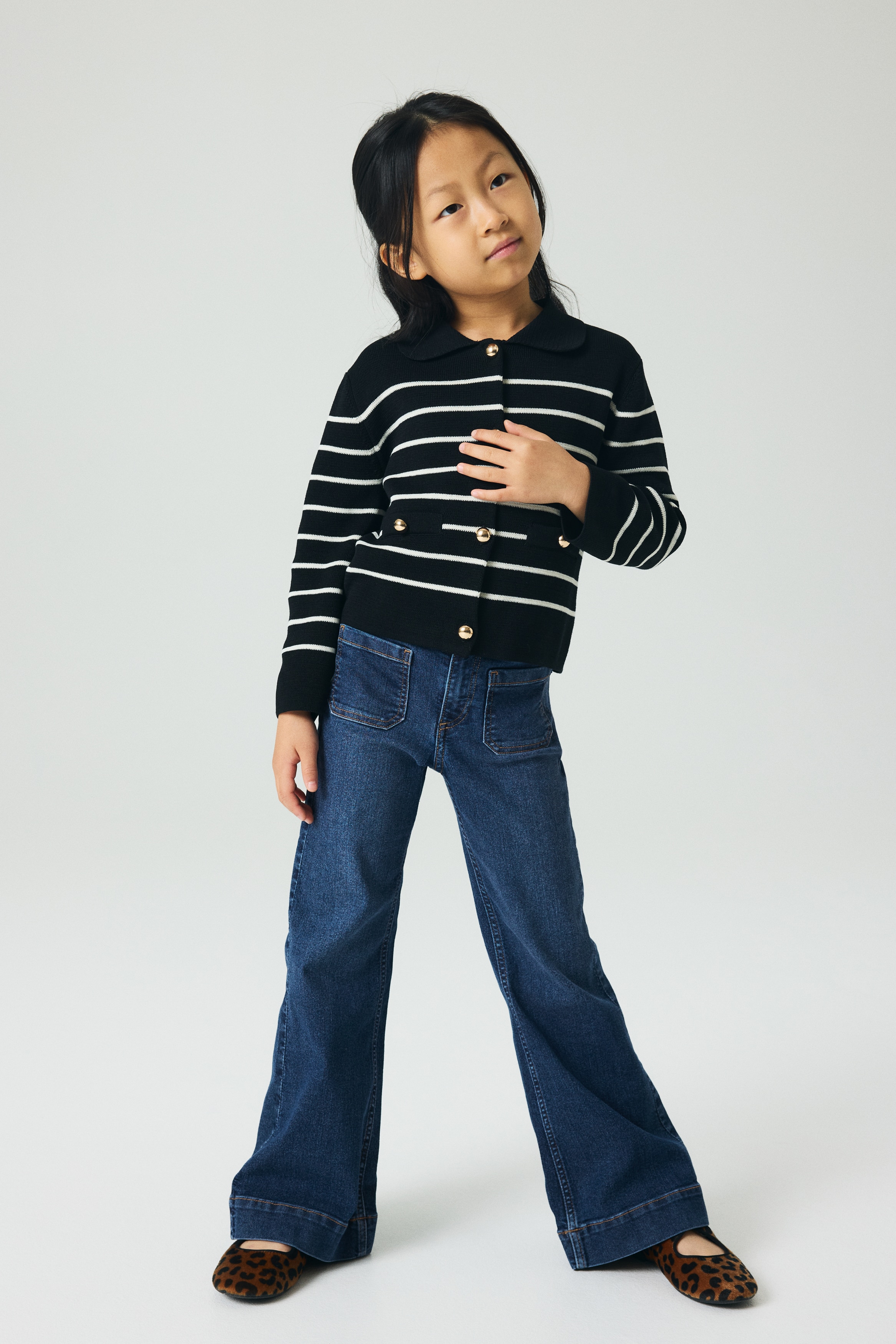 Dark denim blue Flared Leg Jeans - Size: 3-4Y  - H&M