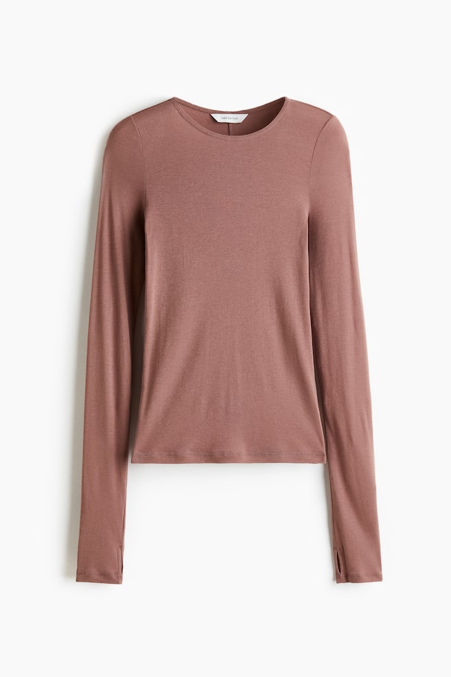 Pima Cotton Top - Dusty pink/Brown - 1