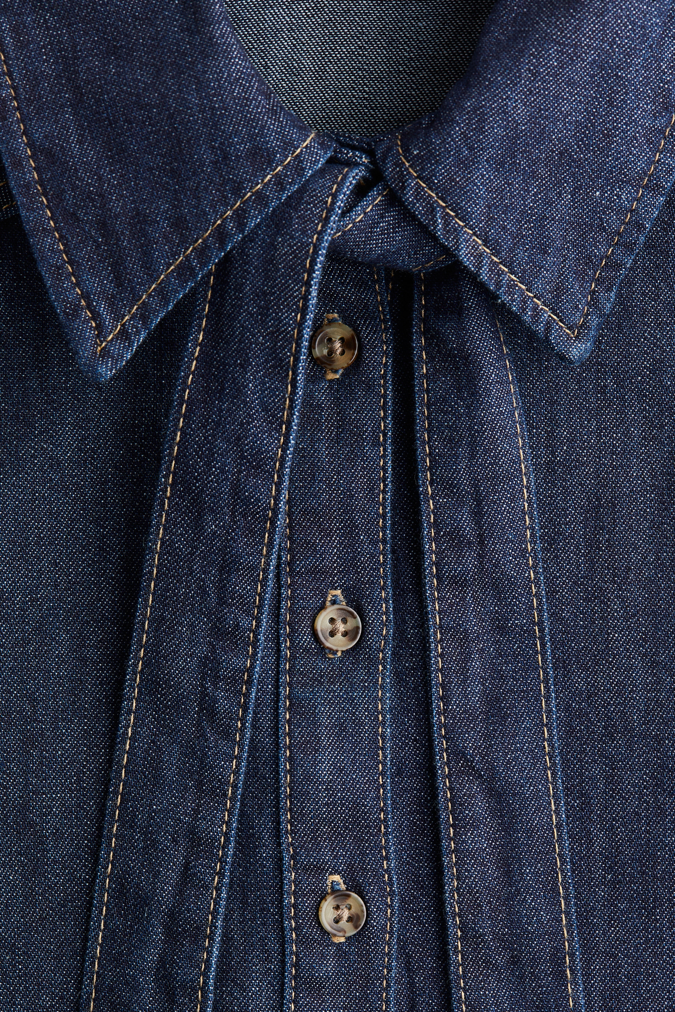 Bow-detail denim blouse