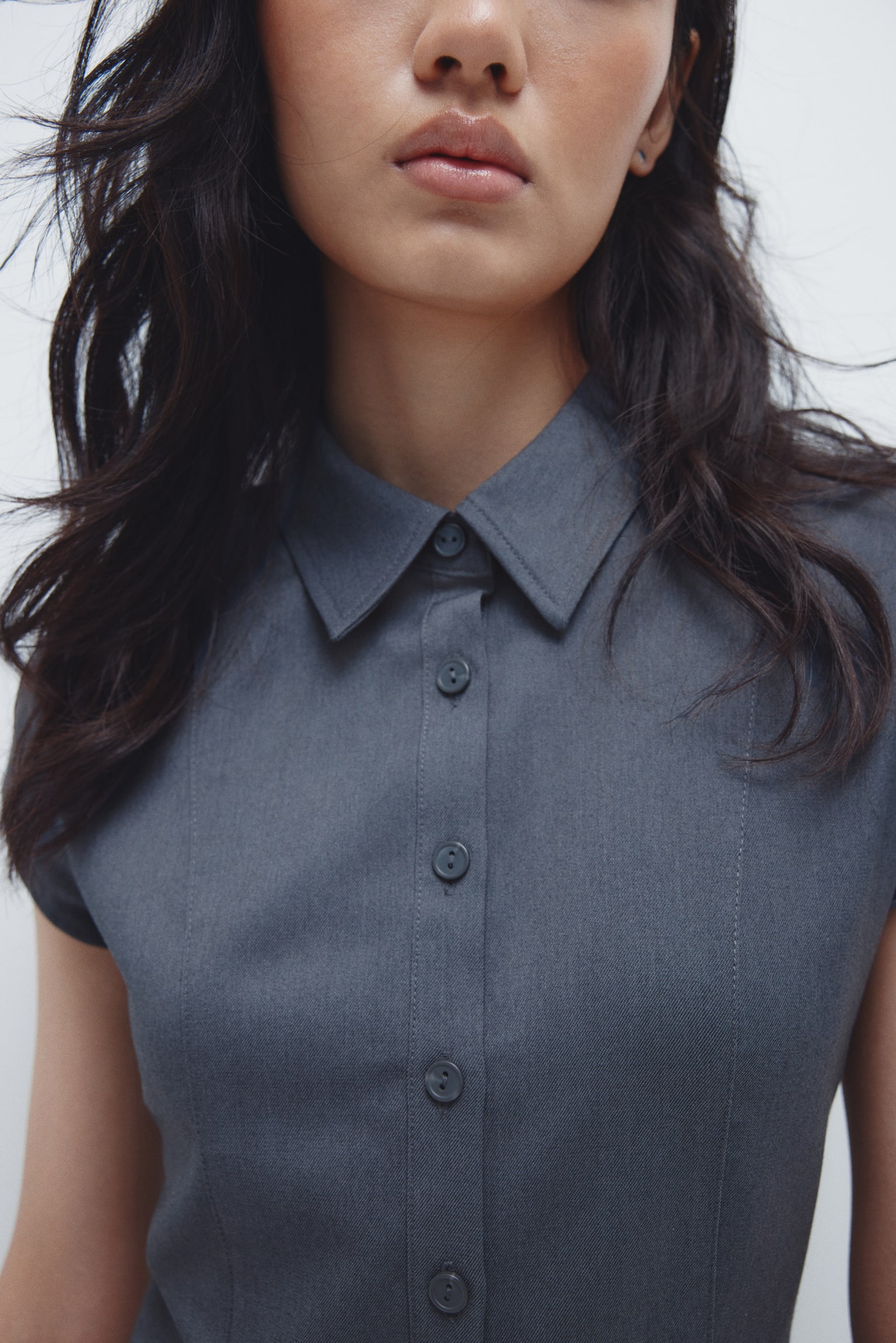 Short-sleeved dress - 다크 그레이/블랙 - 5