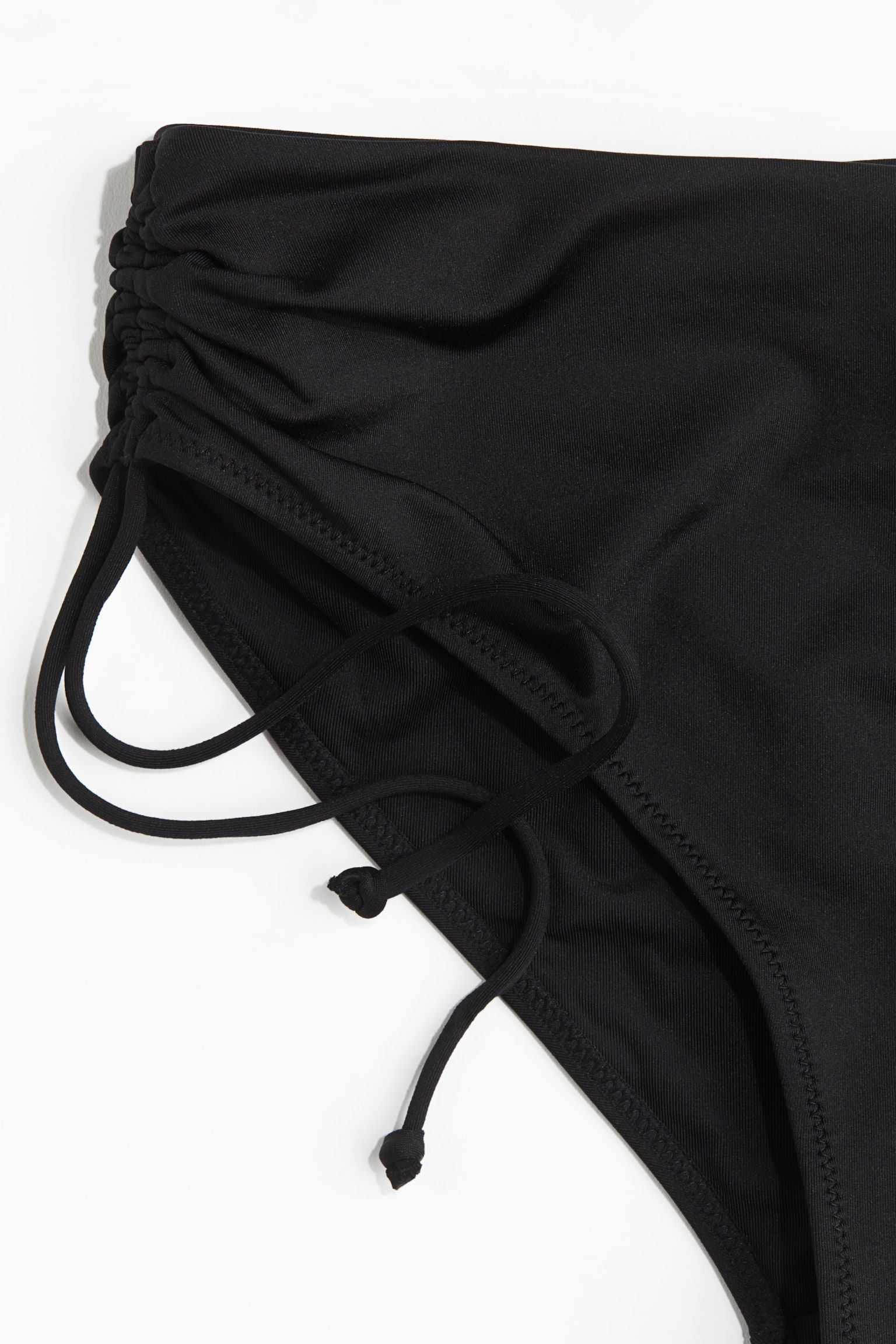 Drawstring-detail bikini bottoms - Black/White/Red/White/Black - 3