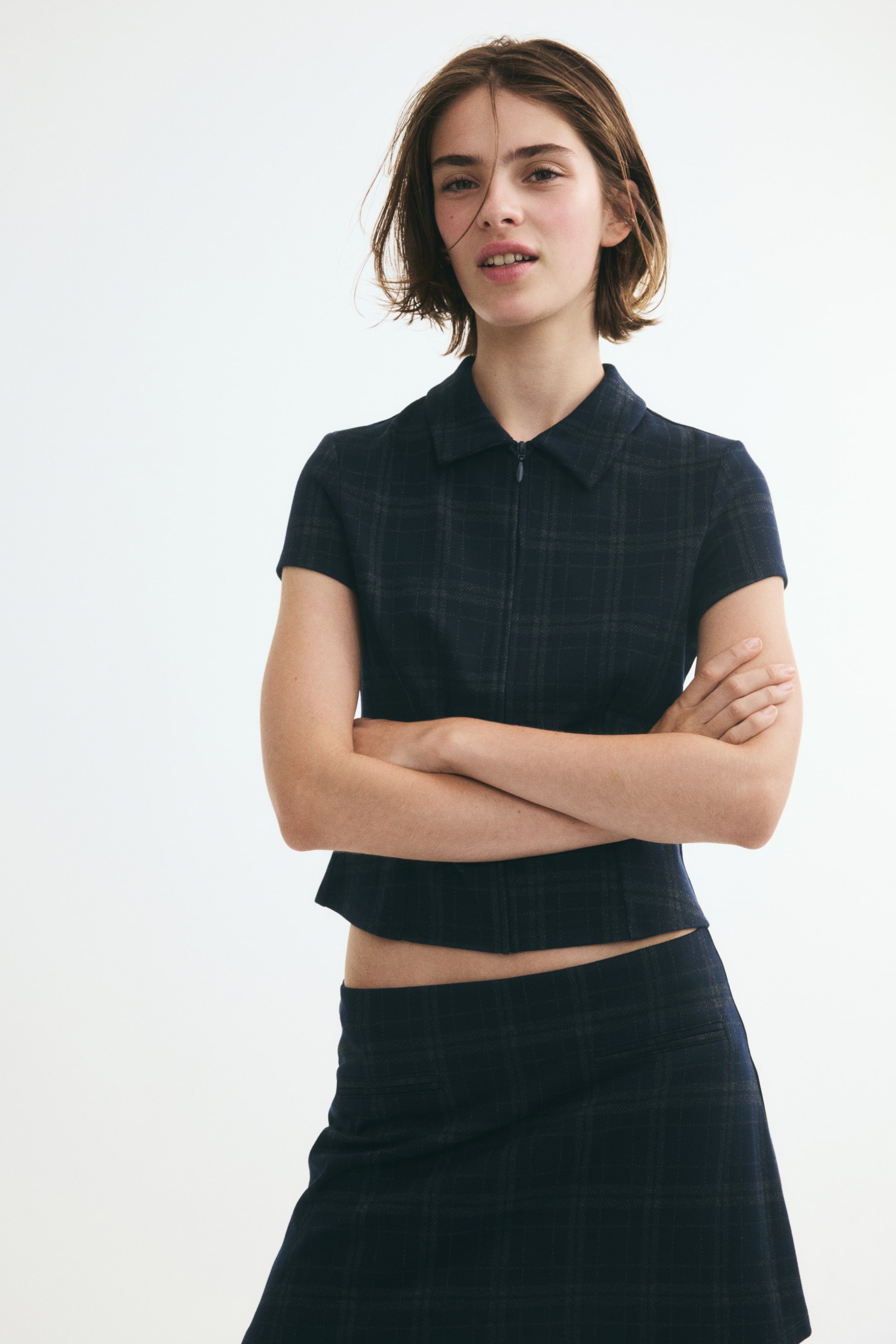 Viscose-Blend Top with Zipper