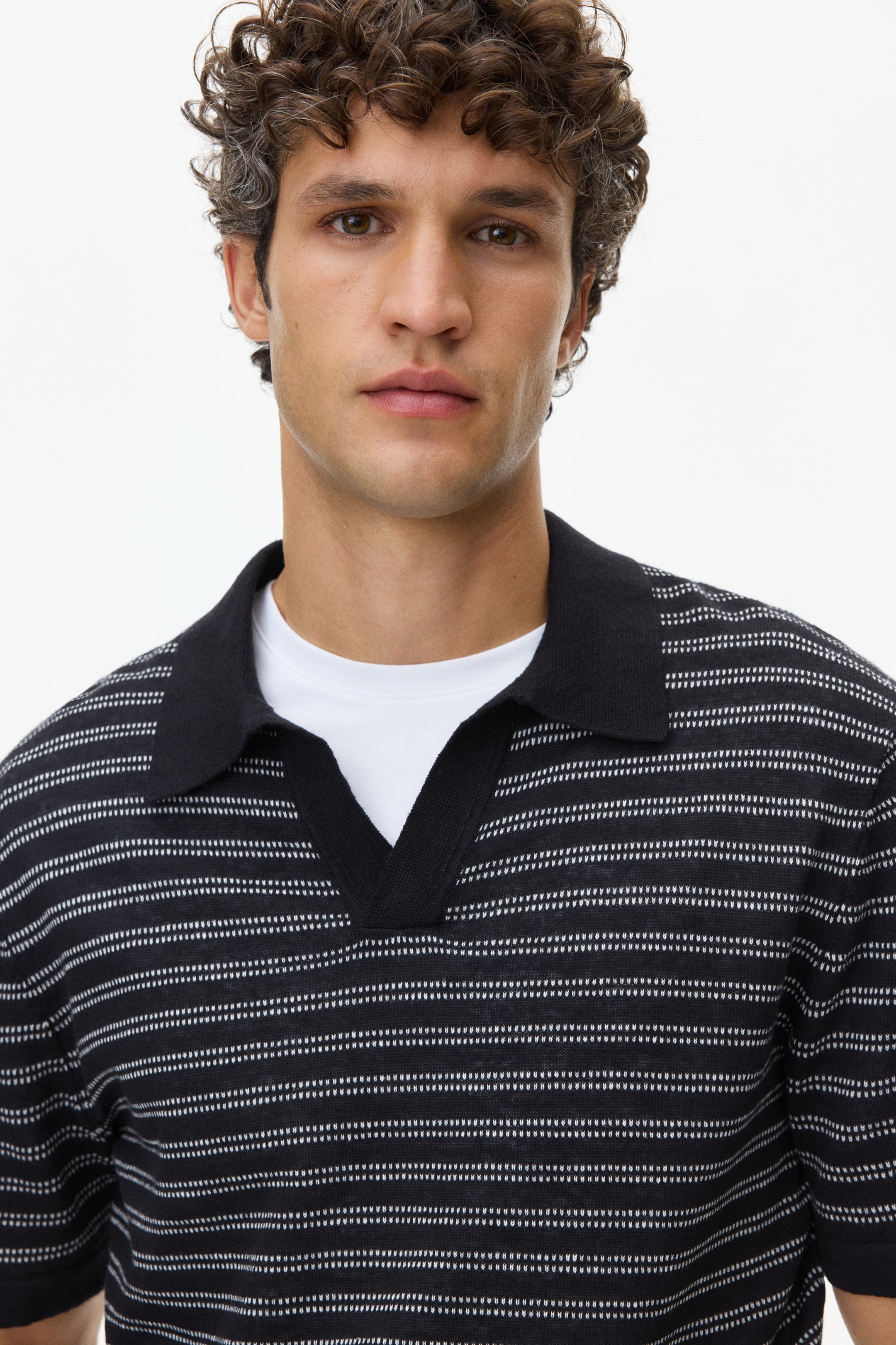 Regular-Fit Linen-Blend Polo Shirt
