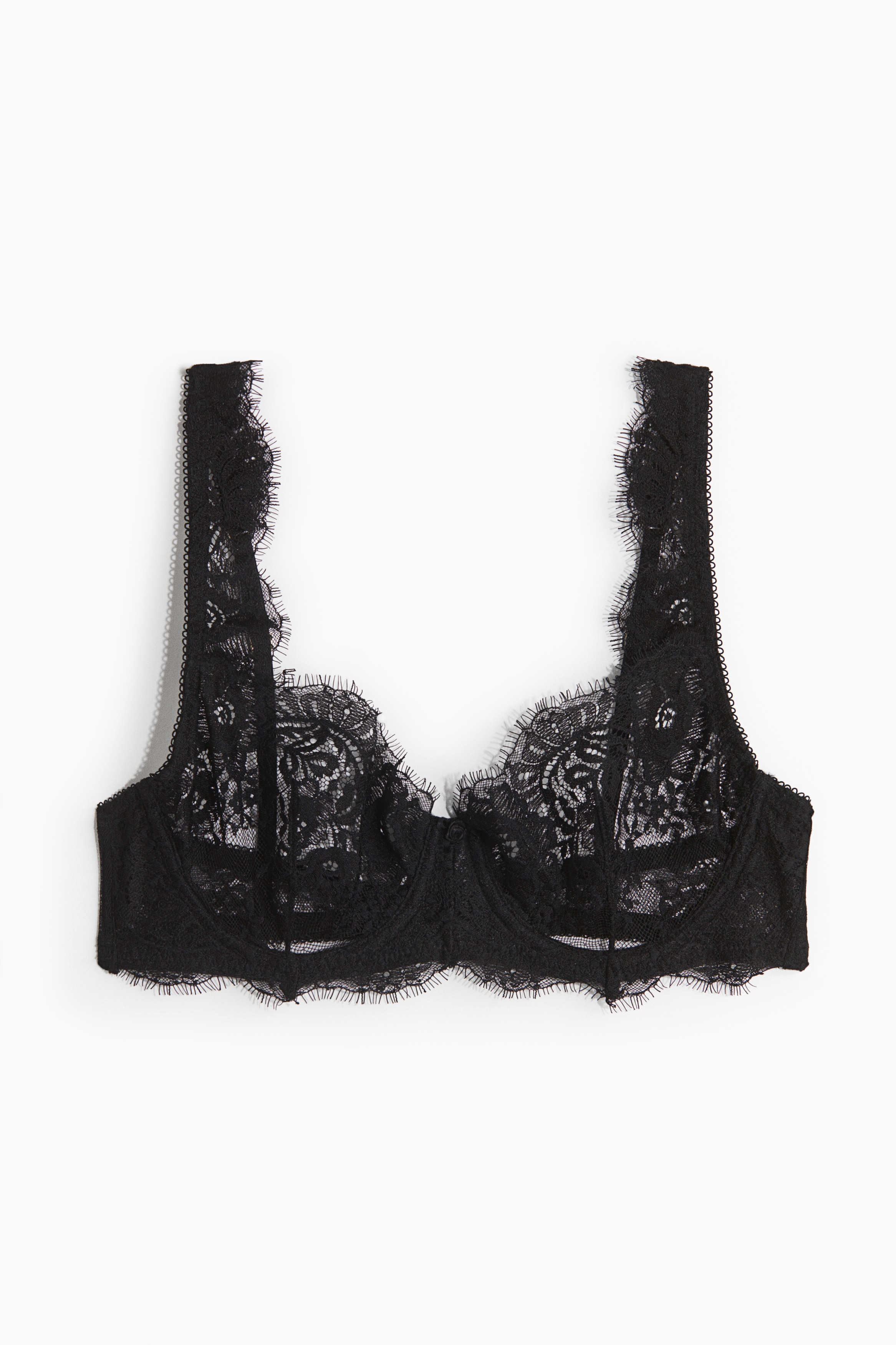 Reggiseno in pizzo con ferretto - Nero