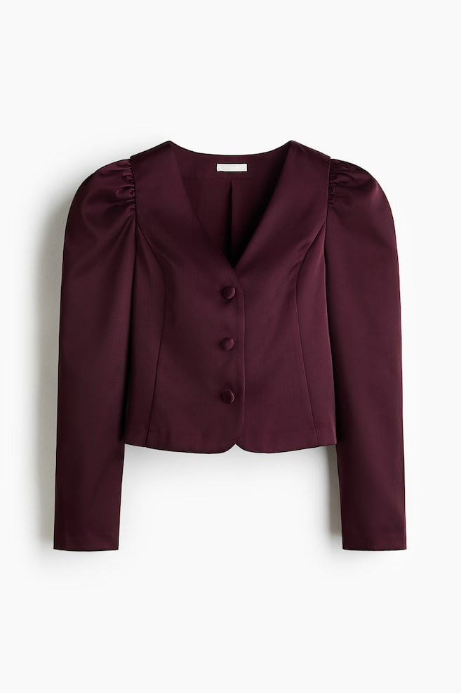 Blouse à manches bouffantes - Bordeaux - 1